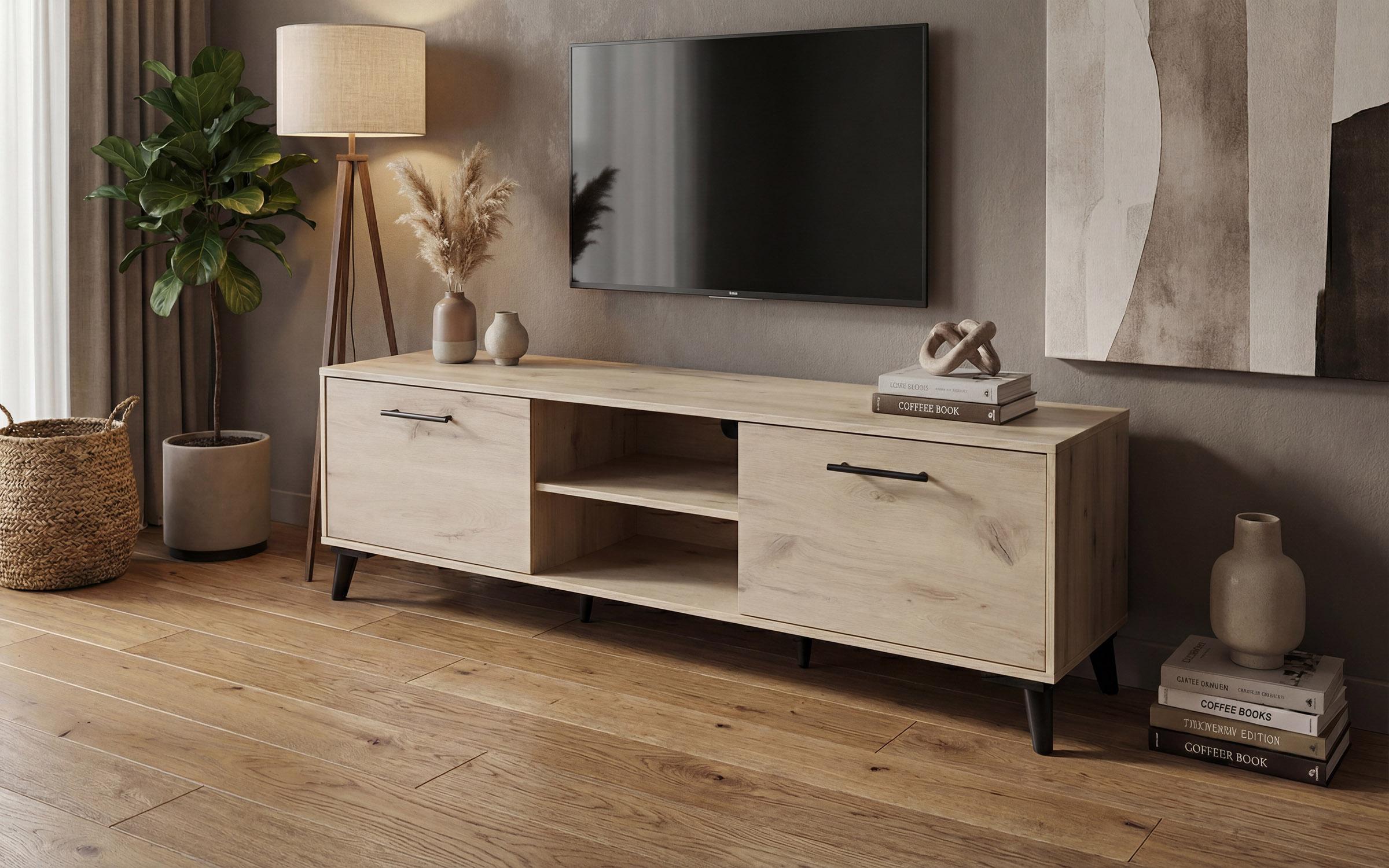 Modul TV Belagio, stejar scandinav deschis  3