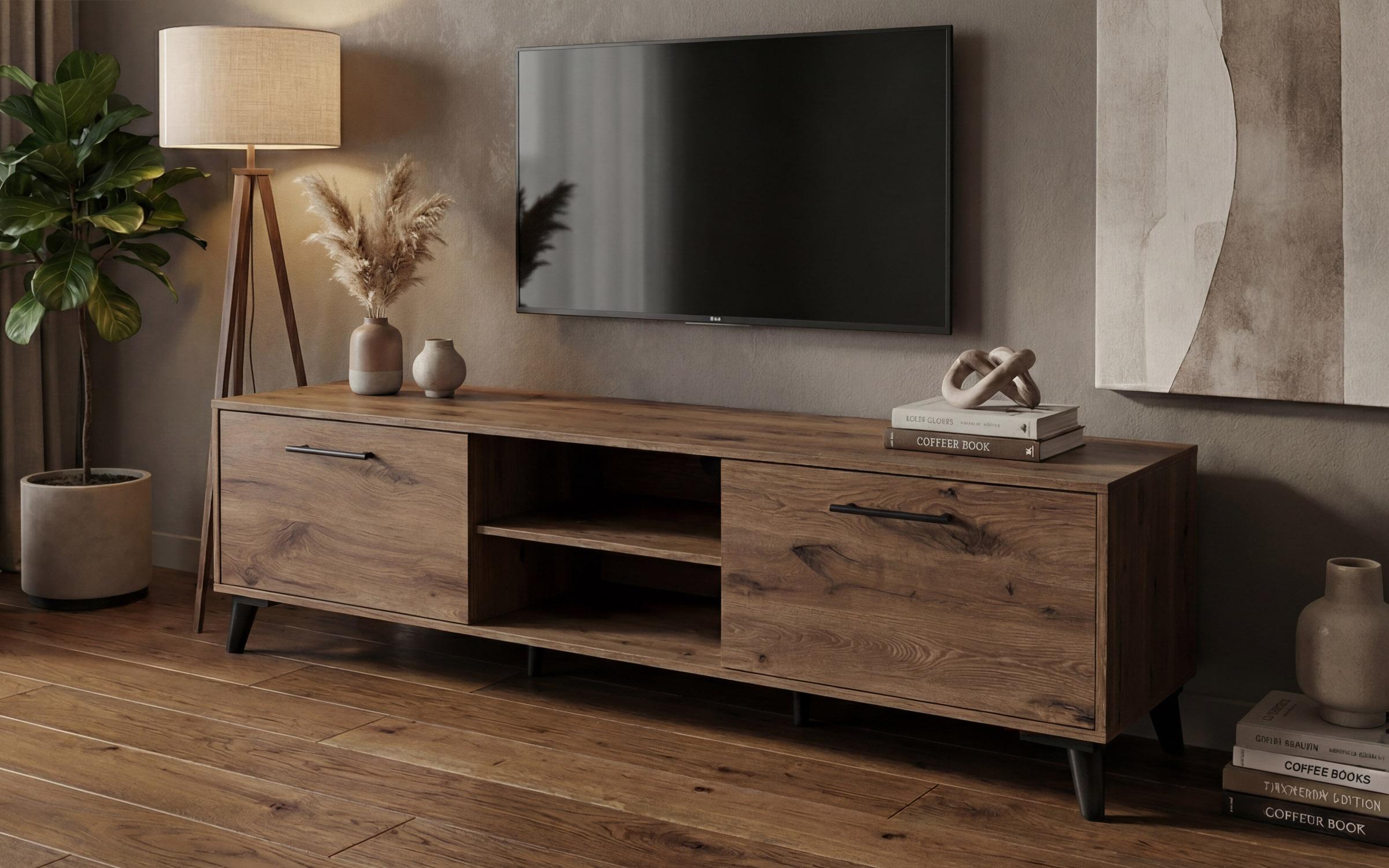 Modul TV Belagio, stejar scandinav inchis  3