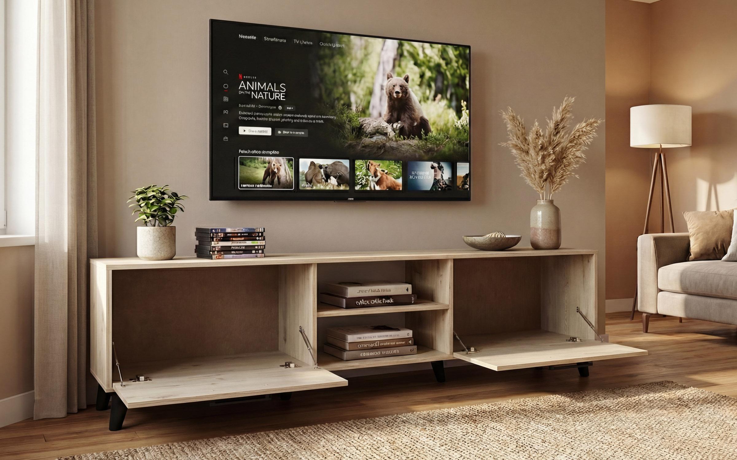 Modul TV Belagio, stejar scandinav deschis  4