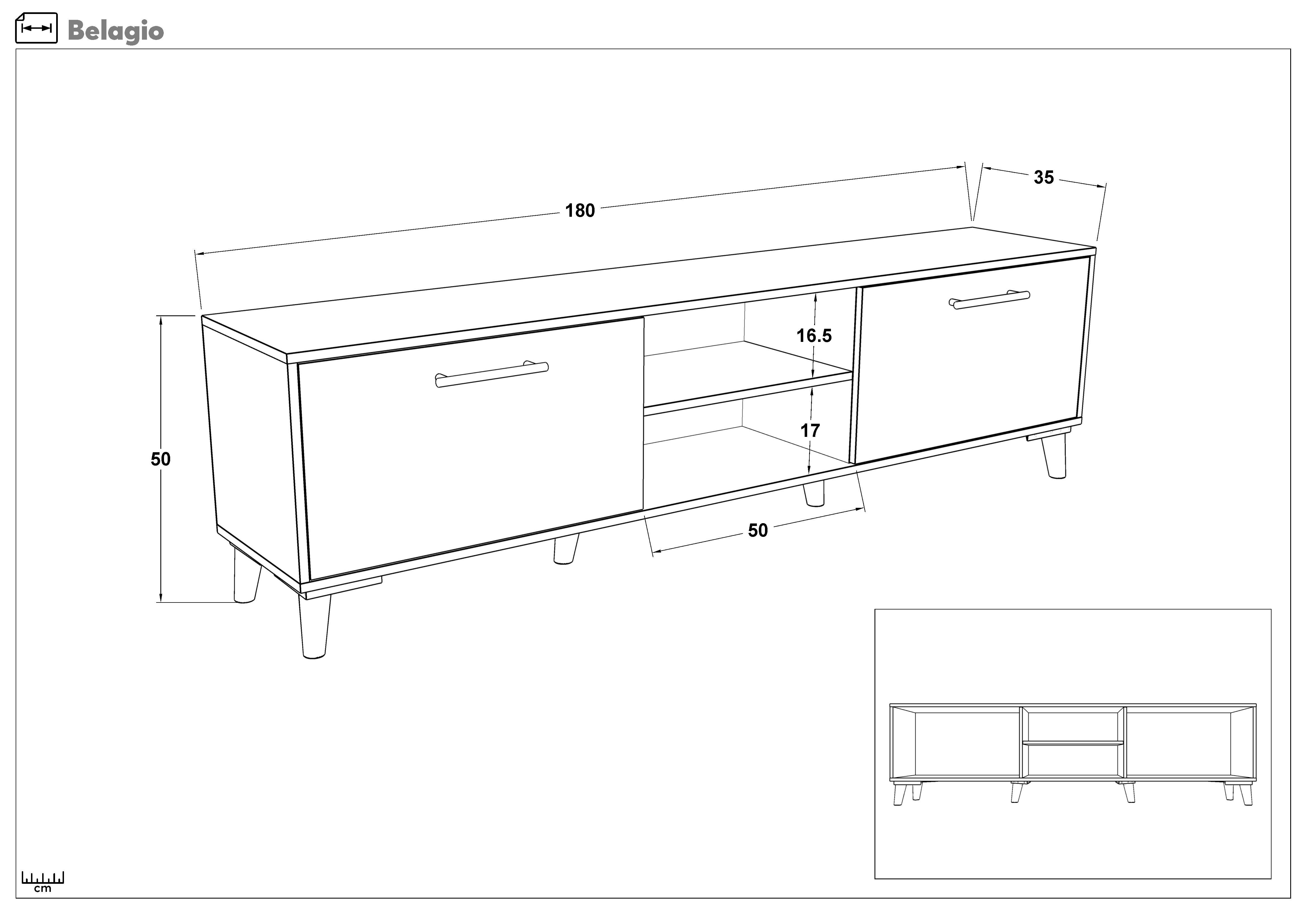 Modul TV Belagio, stejar scandinav deschis  2