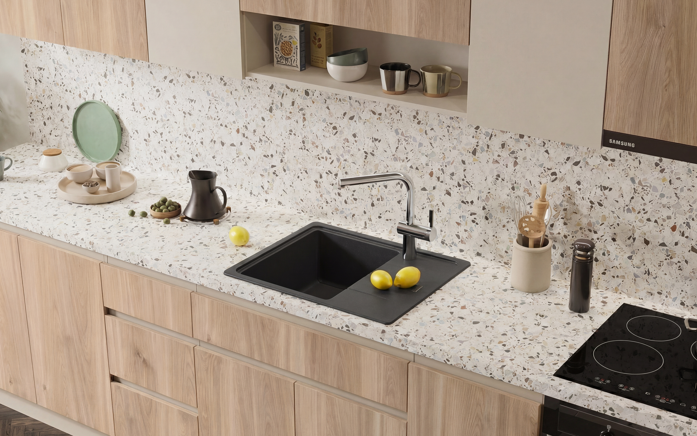 Bucatarie Contempo, casmir + stejar Castello honey  4
