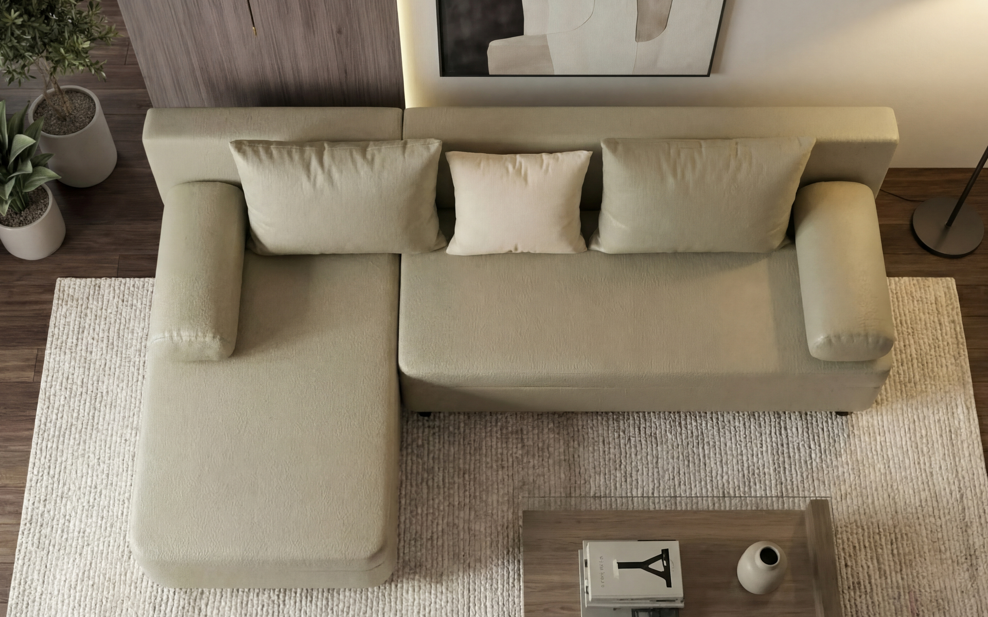 Coltar extensibil Delano, bej inchis + bej deschis  5