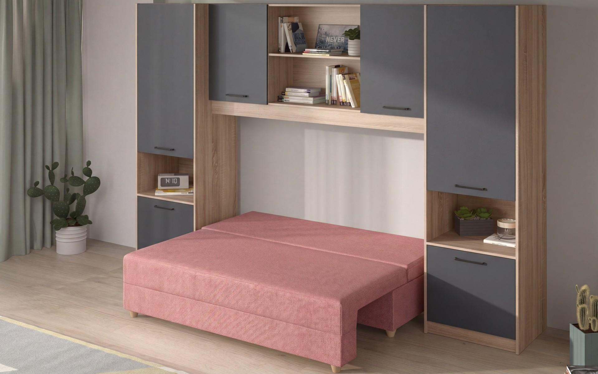 Set Diema, stejar sonoma + antracit mat + coral  3