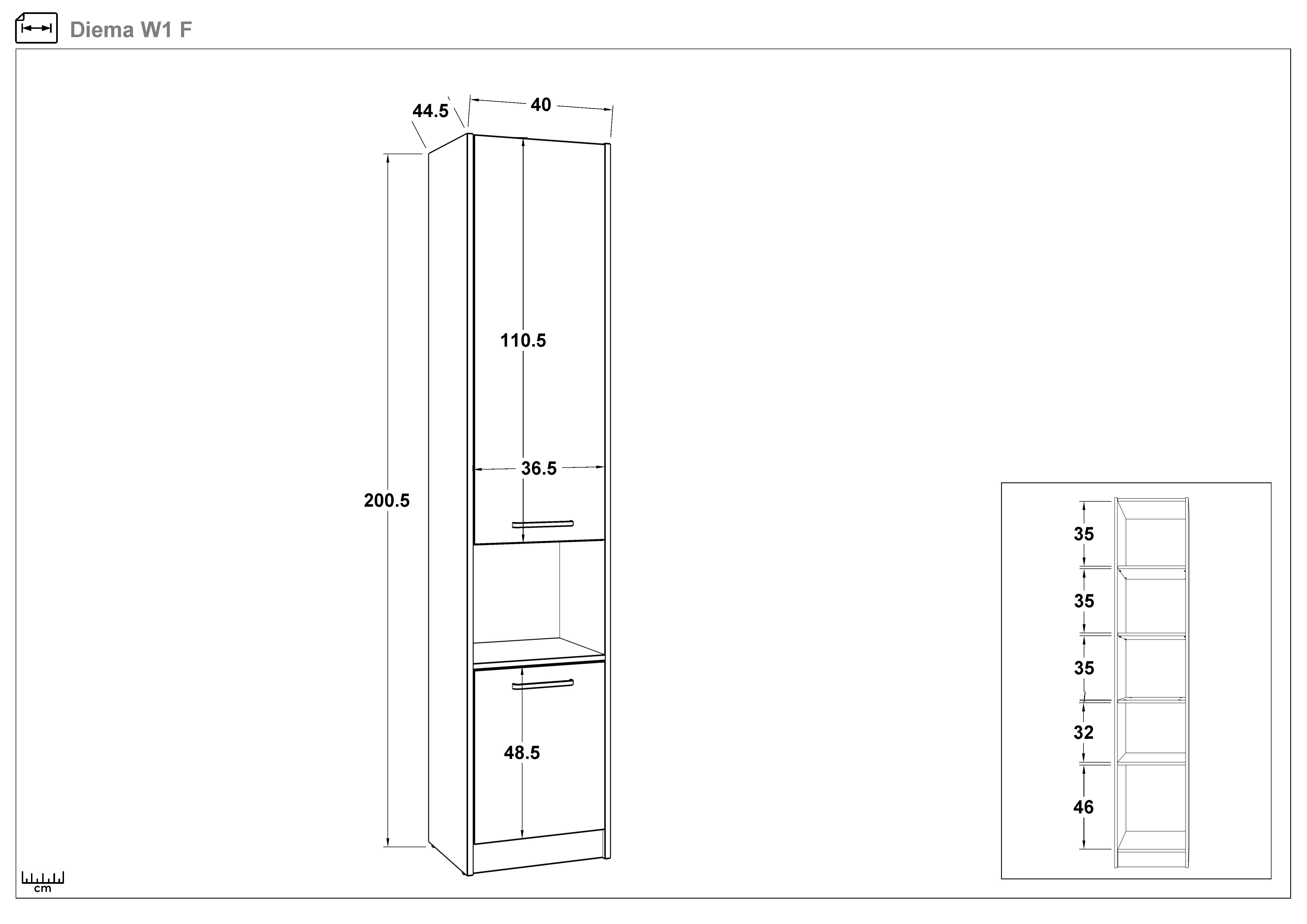 Dulap cu o usa Diema B | Vellea Home