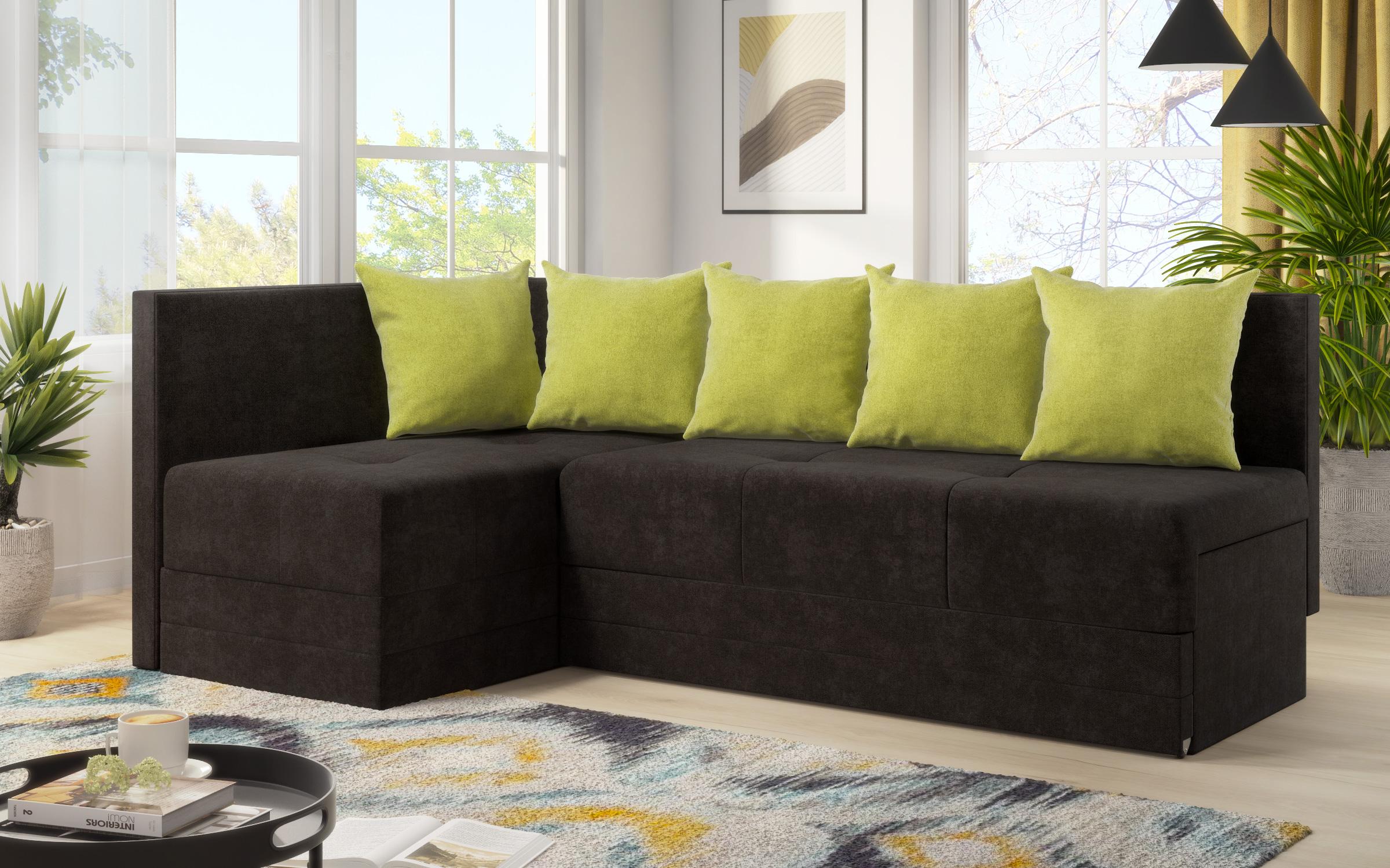 Coltar extensibil Alora, gri-maroniu + verde  5