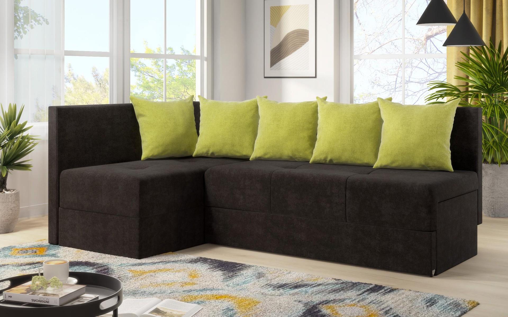 Coltar extensibil Alora, gri-maroniu + verde  3