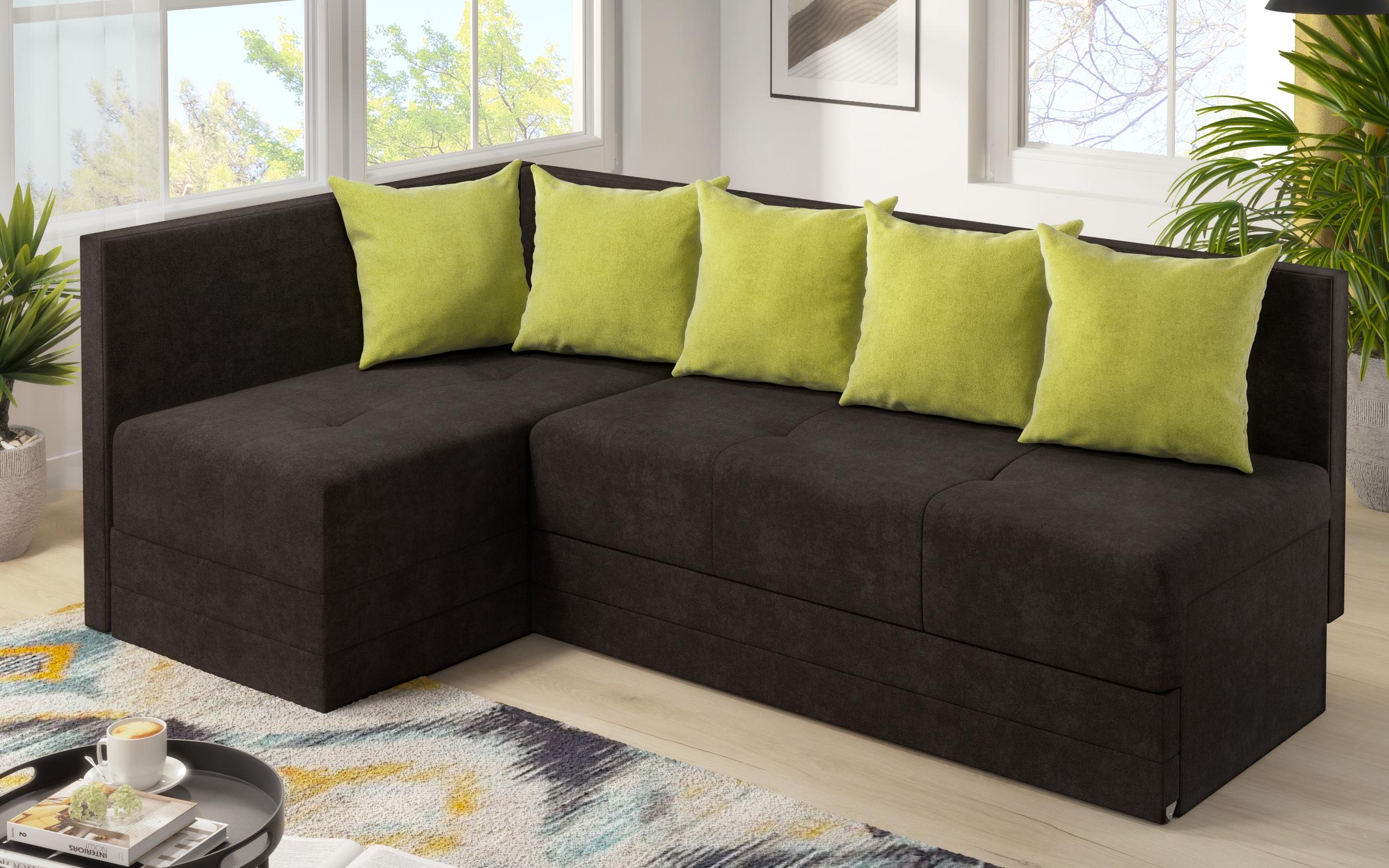 Coltar extensibil Alora, gri-maroniu + verde  6