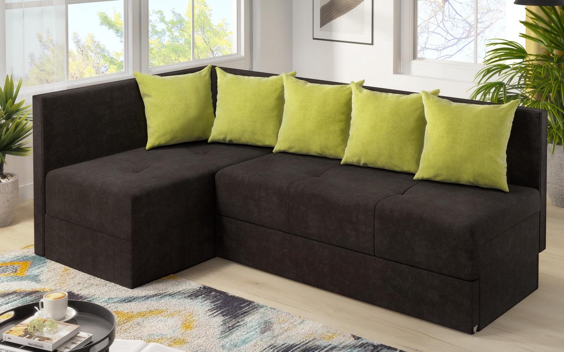 Coltar extensibil Alora, gri-maroniu + verde  4