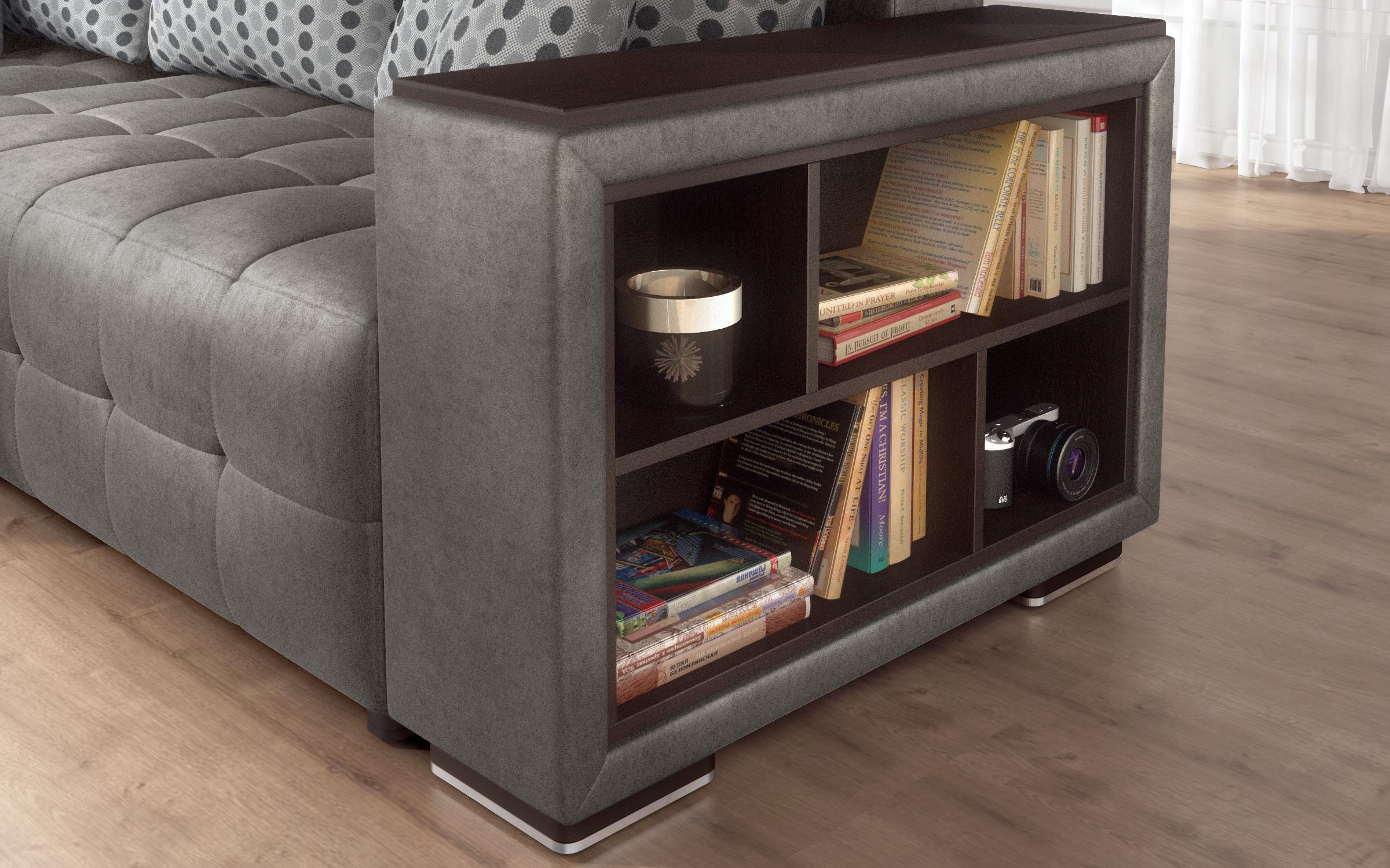 Coltar extensibil cu brat etajera Melvin S, gri  7