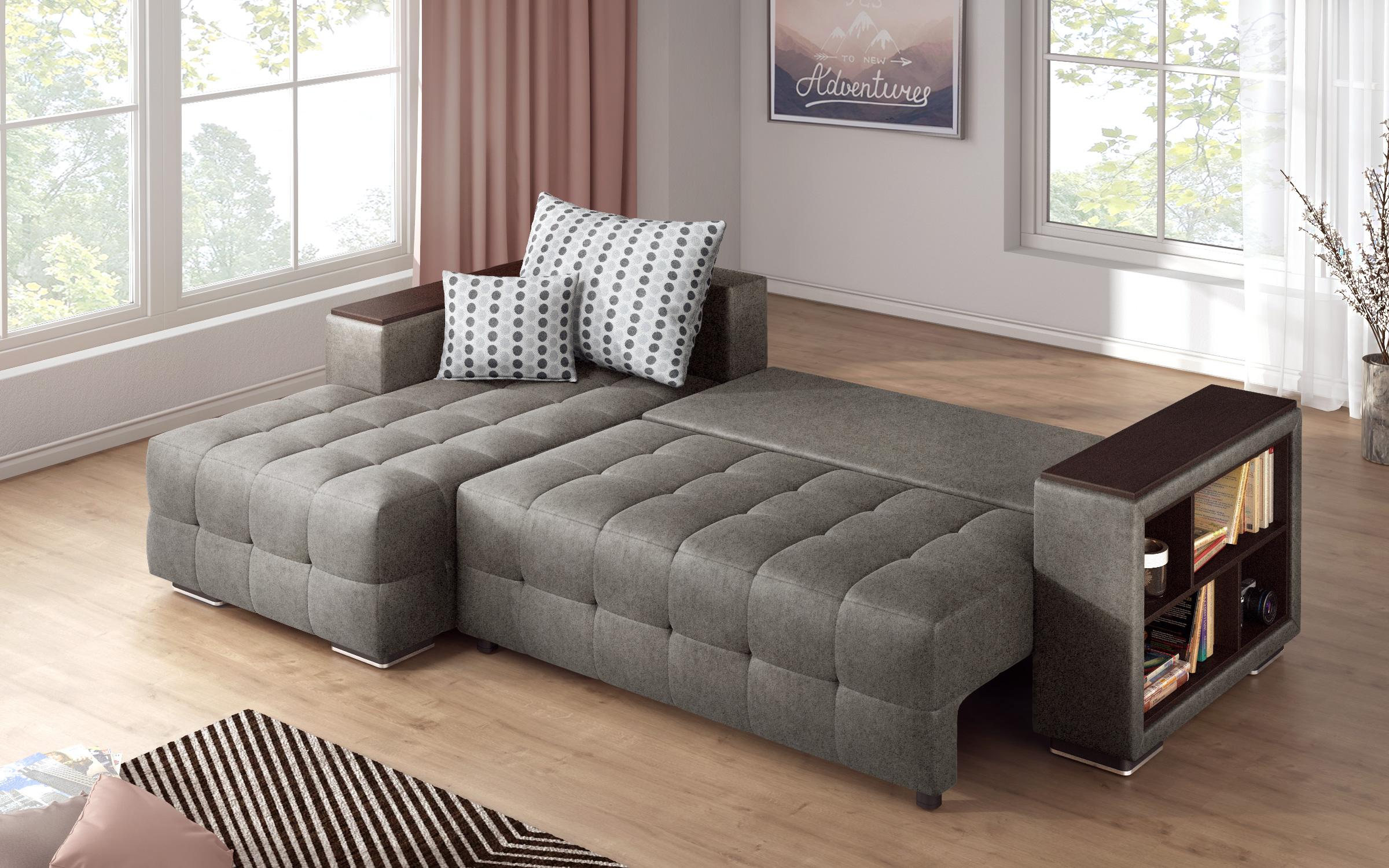 Coltar extensibil cu brat etajera Melvin S, gri  5