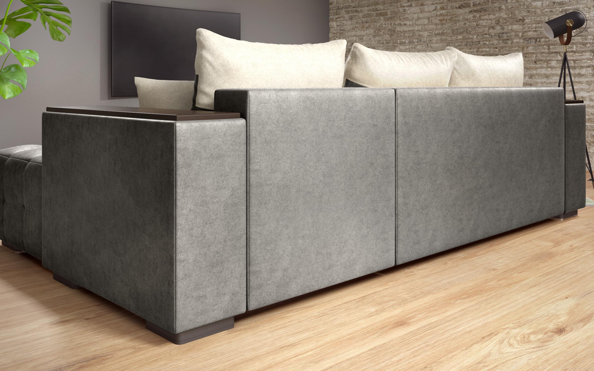 Coltar extensibil cu brat etajera Melvin S, gri + bej deschis  4