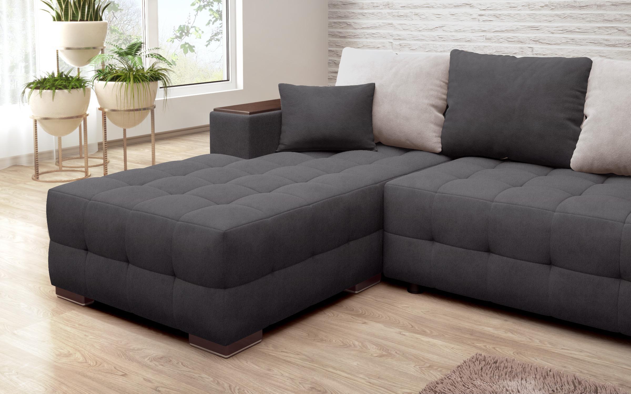Coltar extensibil cu brat etajera Melvin Spring, grafit + maro deschis  9