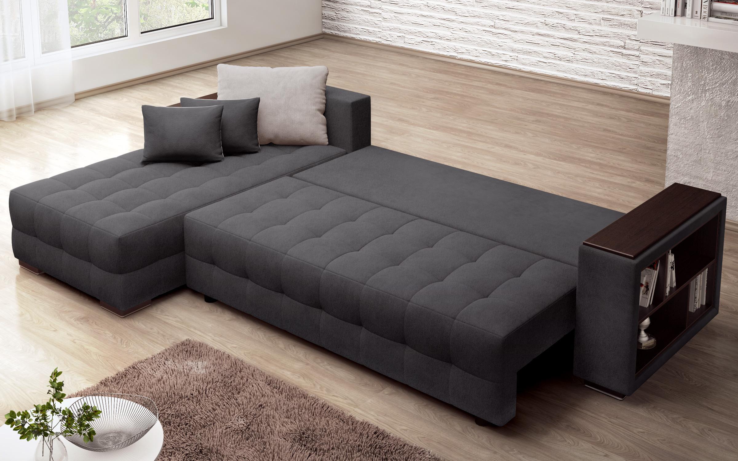 Coltar extensibil cu brat etajera Melvin Spring, grafit + maro deschis  7