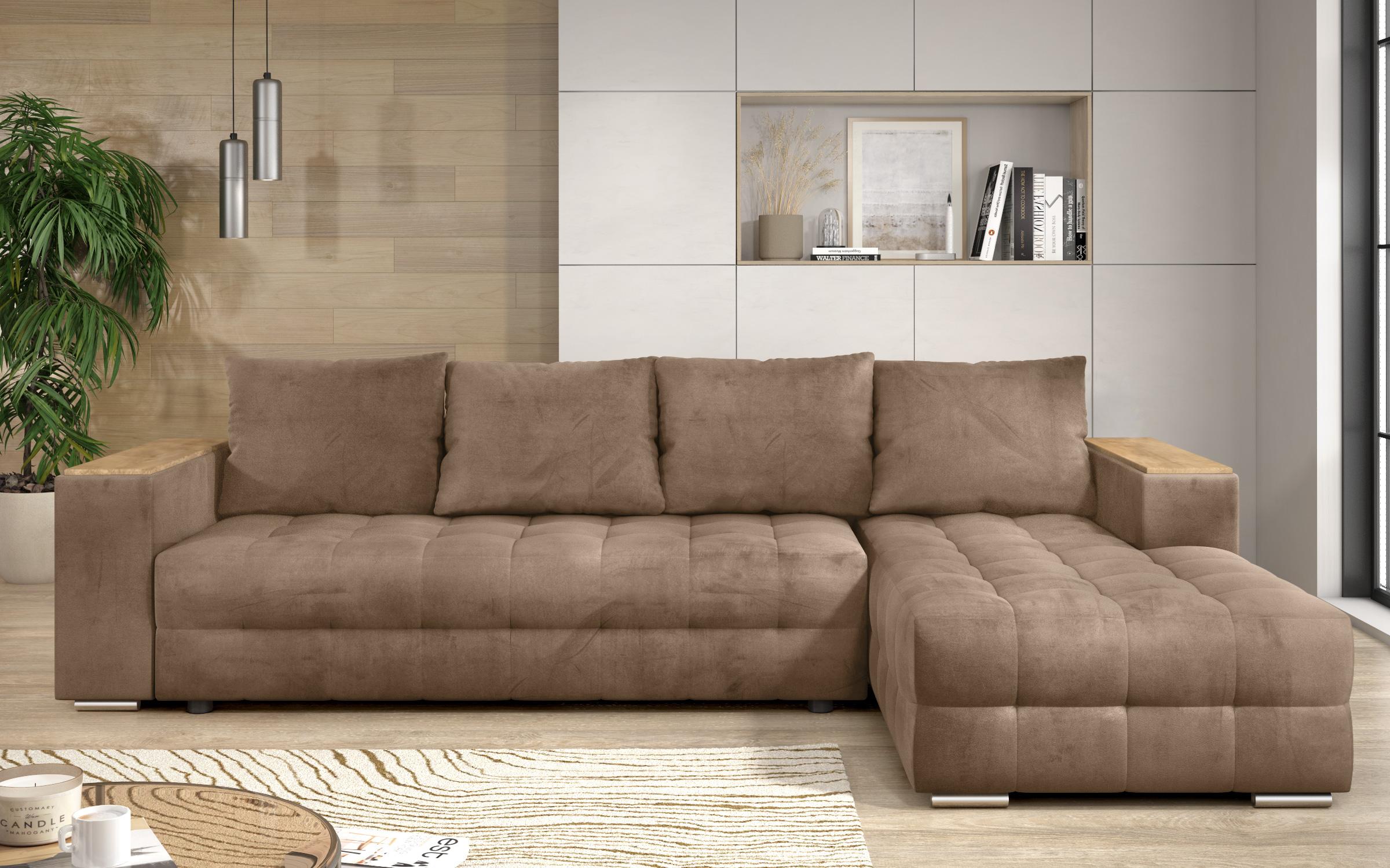 Coltar extensibil cu brat etajera Napoli, maro deschis  1