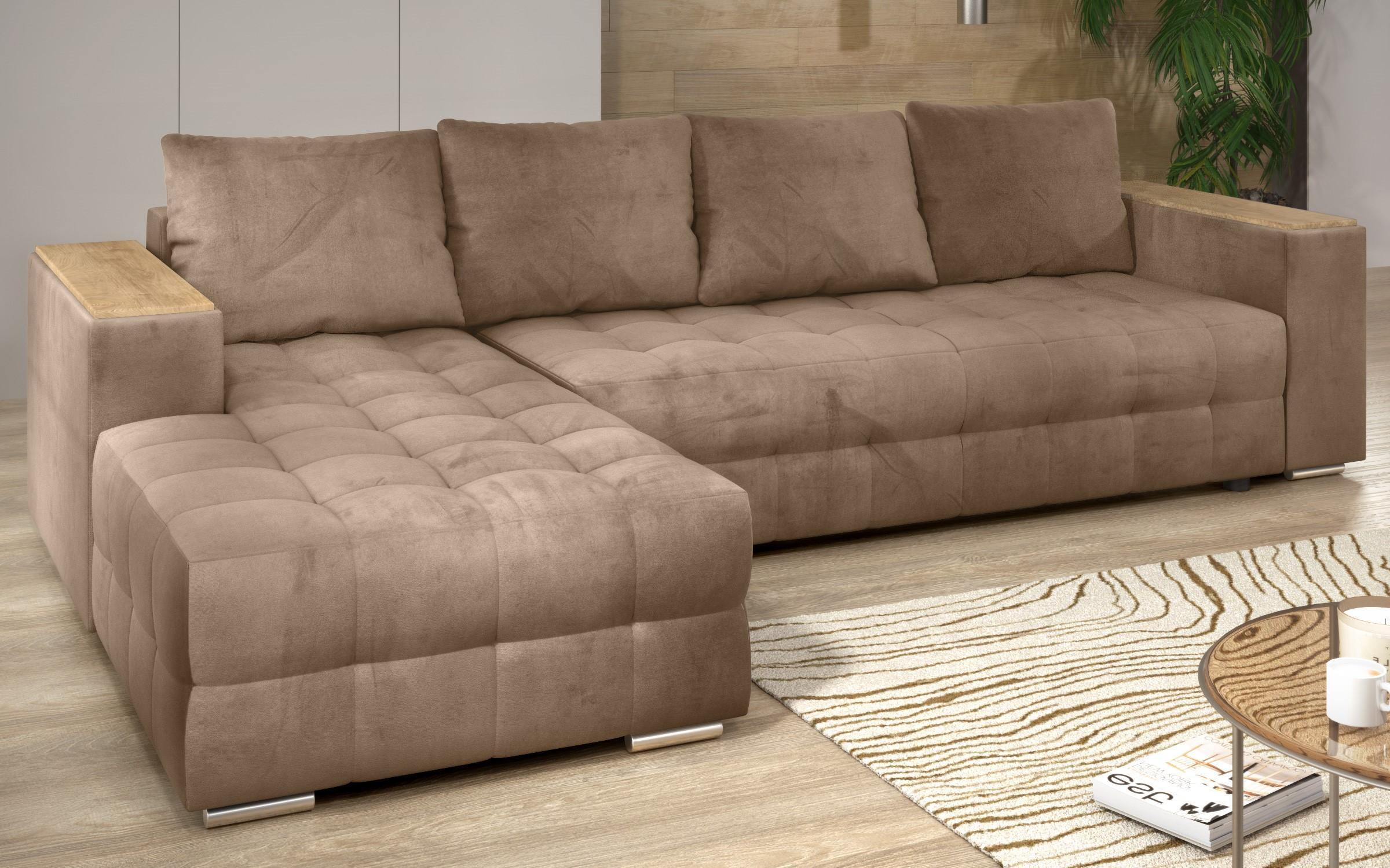 Coltar extensibil cu brat etajera Napoli, maro deschis  4