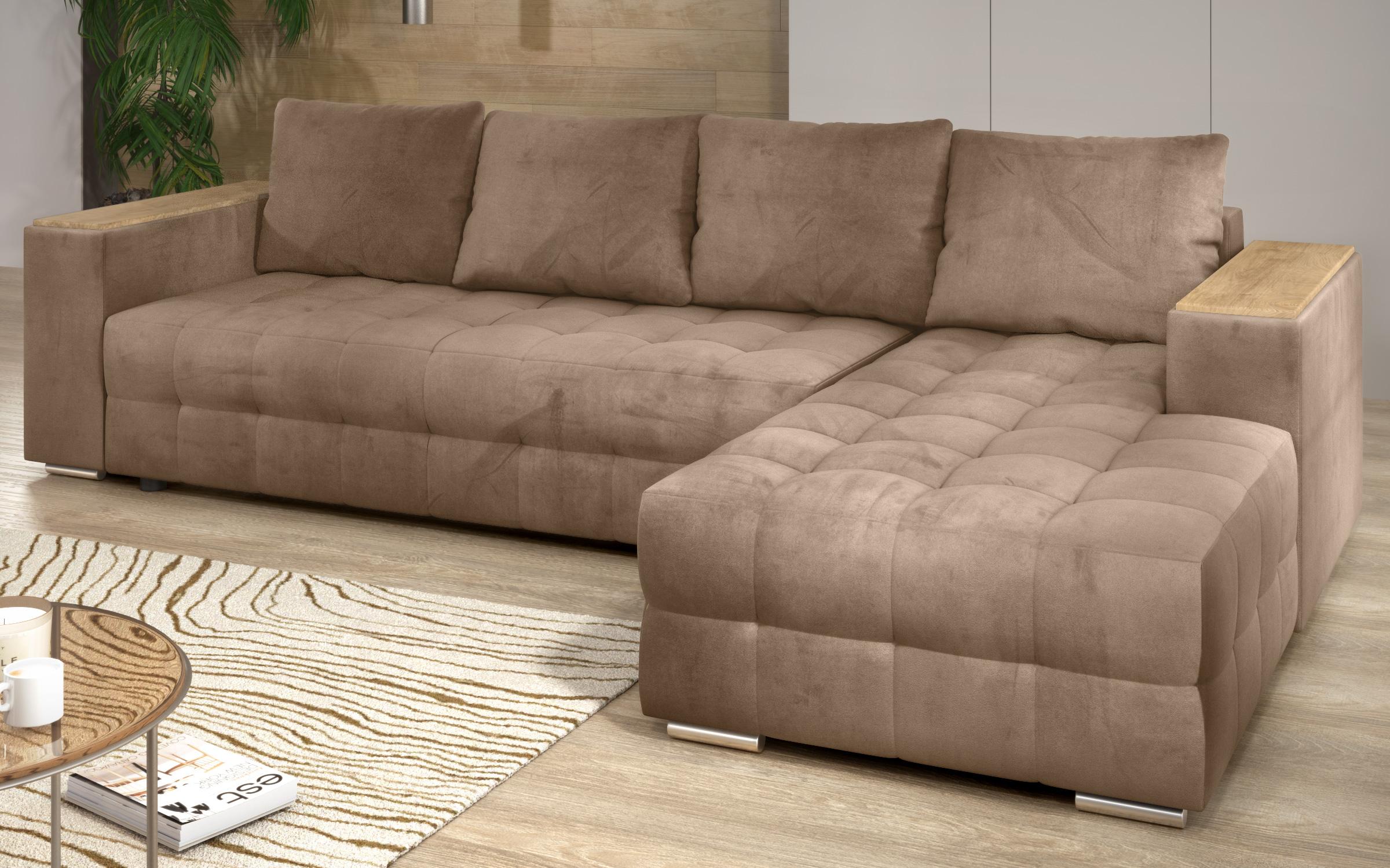 Coltar extensibil cu brat etajera Napoli, maro deschis  4