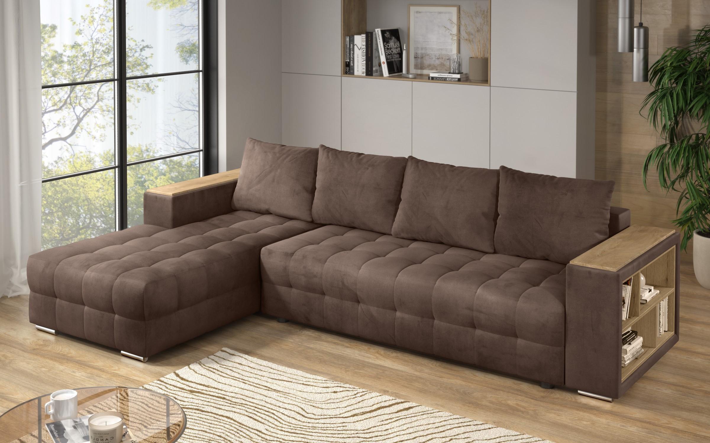 Coltar extensibil cu brat etajera Napoli, maro  4