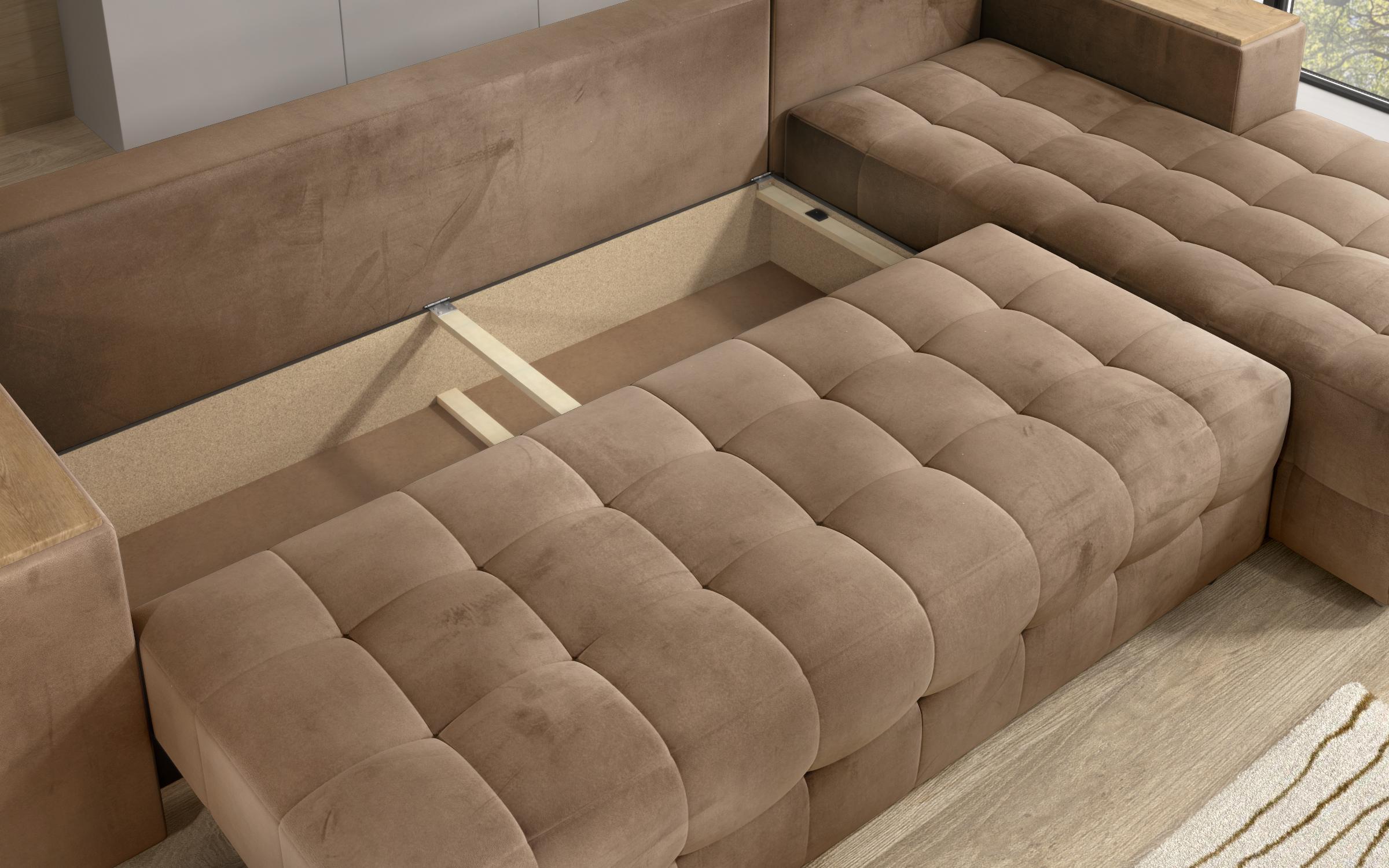 Coltar extensibil cu brat etajera Napoli, maro deschis  10