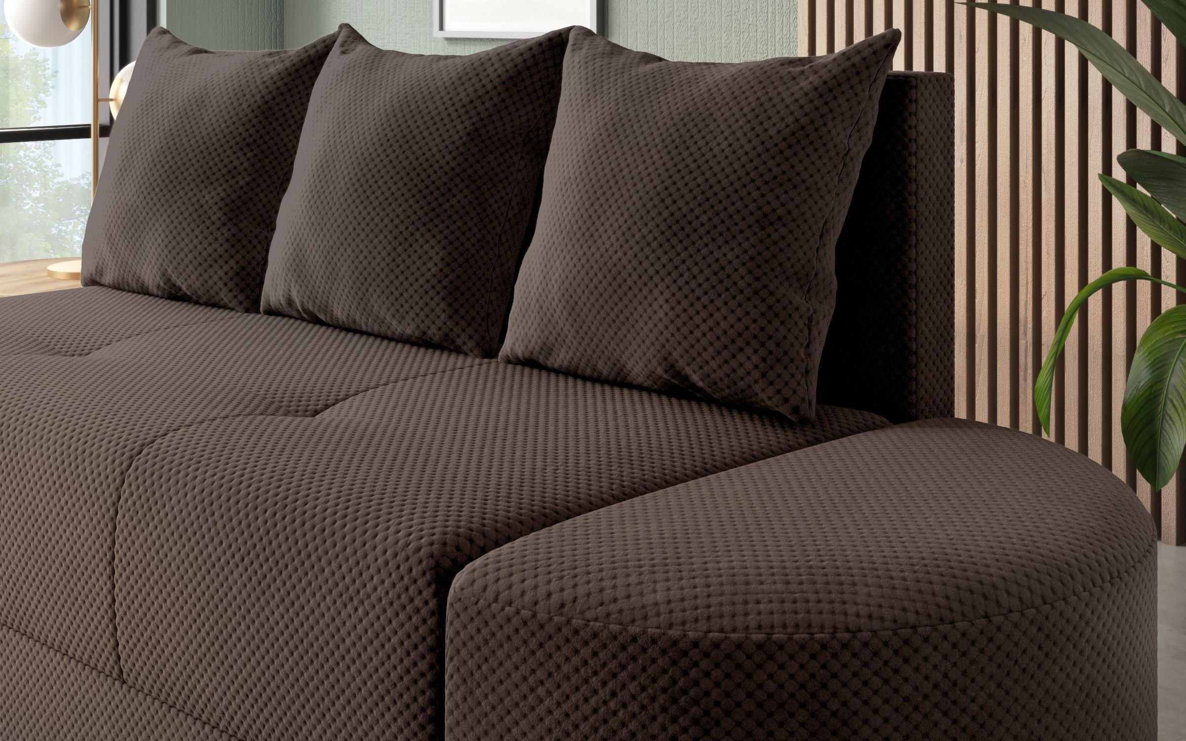 Canapea extensibila + taburet Ugo, maro  7