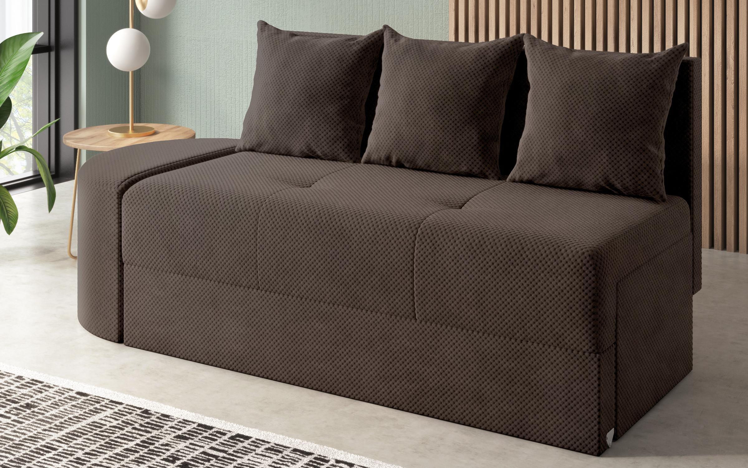 Canapea extensibila + taburet Ugo, maro  4