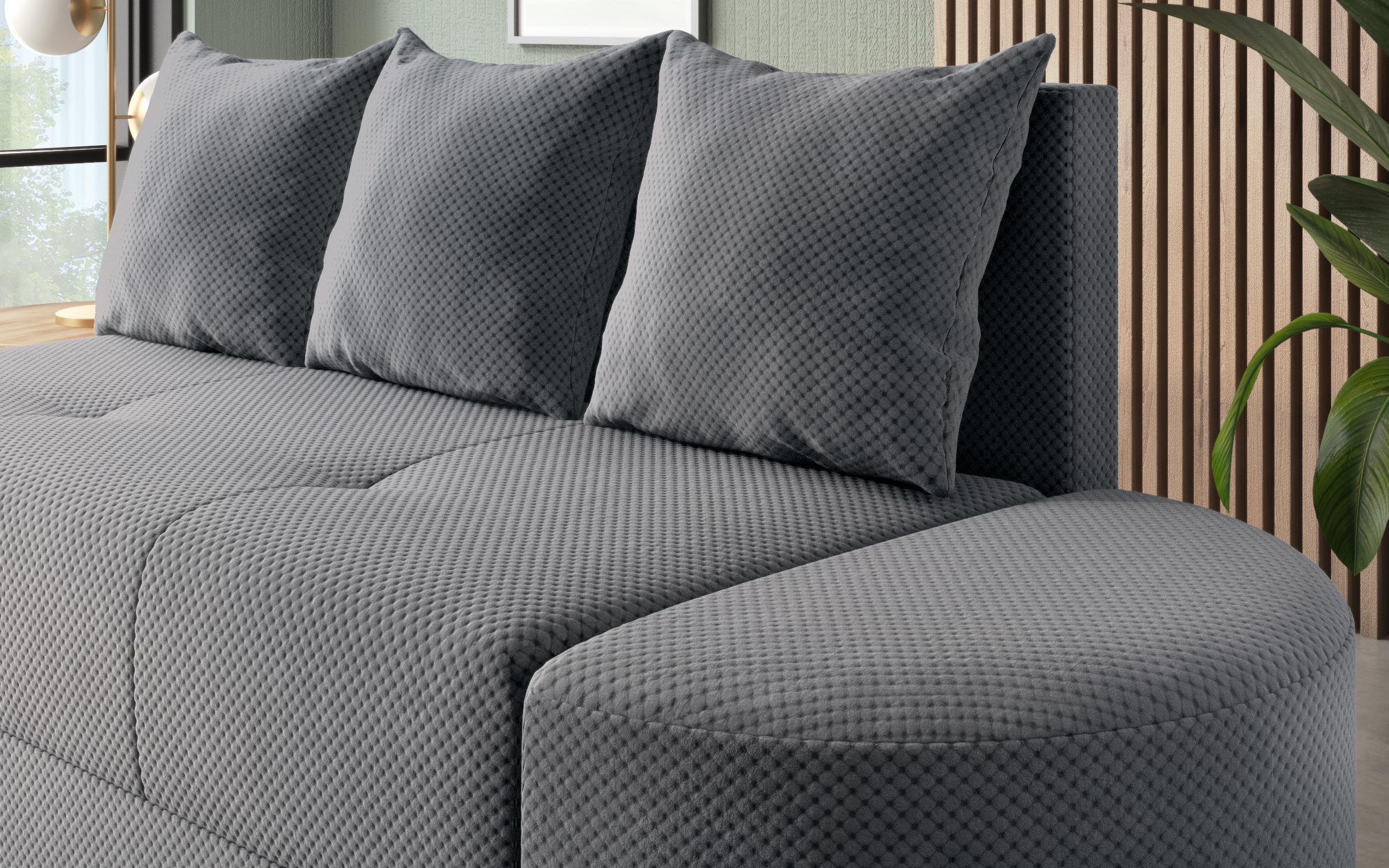Canapea extensibila + taburet Ugo, gri  5