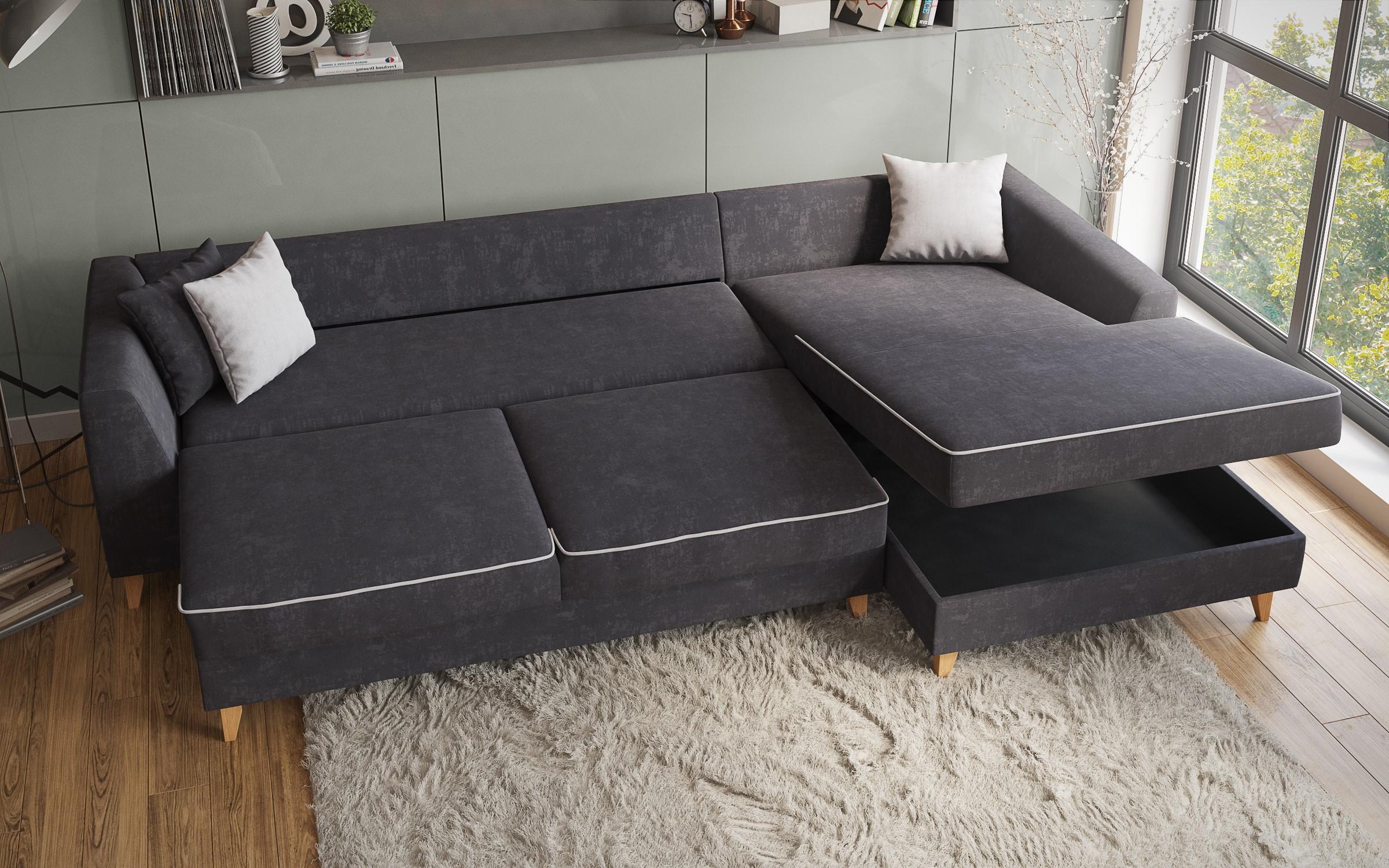 Coltar extensibil Bolonia, gri inchis + gri deschis  4