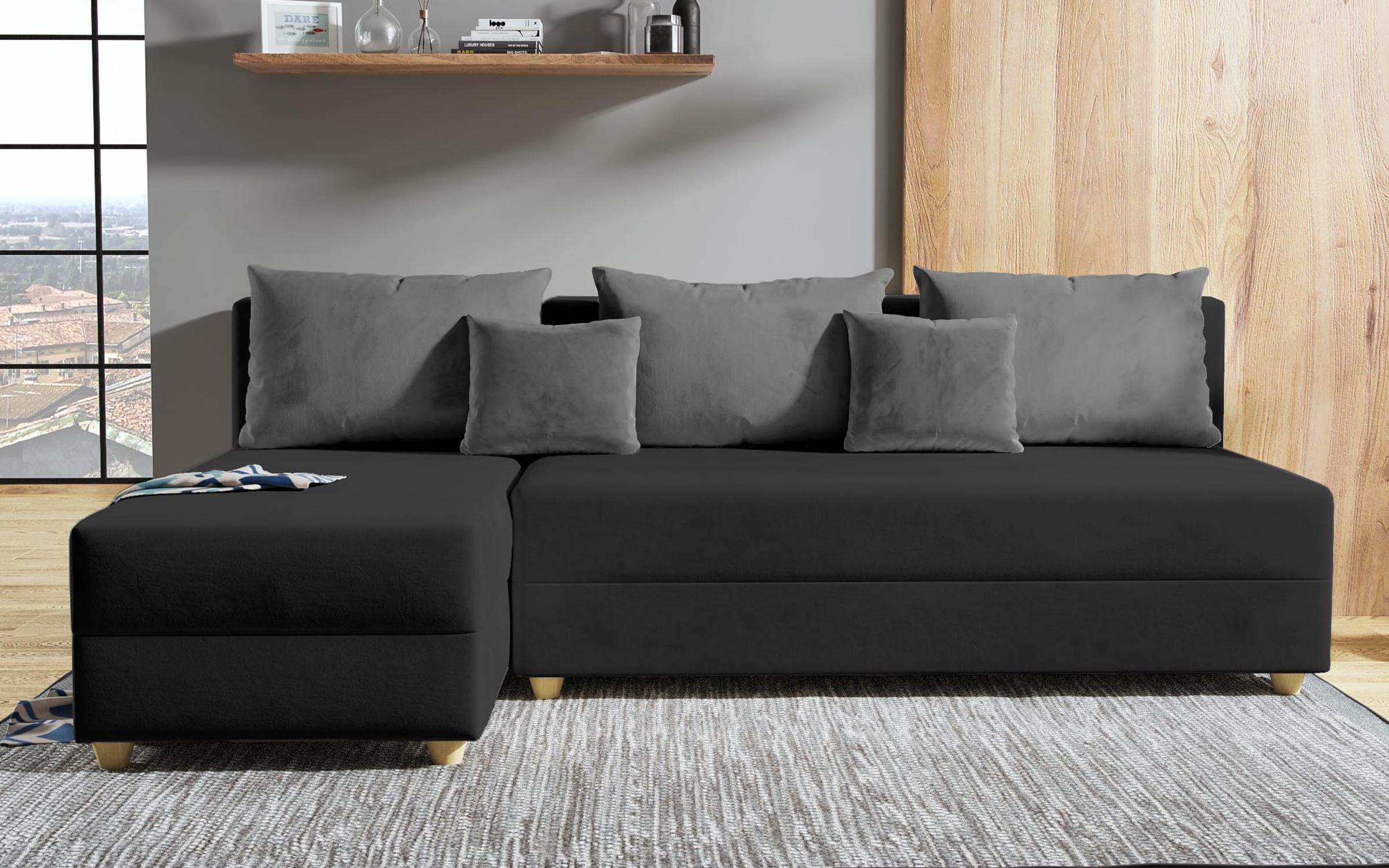 Set living Dafini, gri inchis + gri + stejar wotan + negru  2