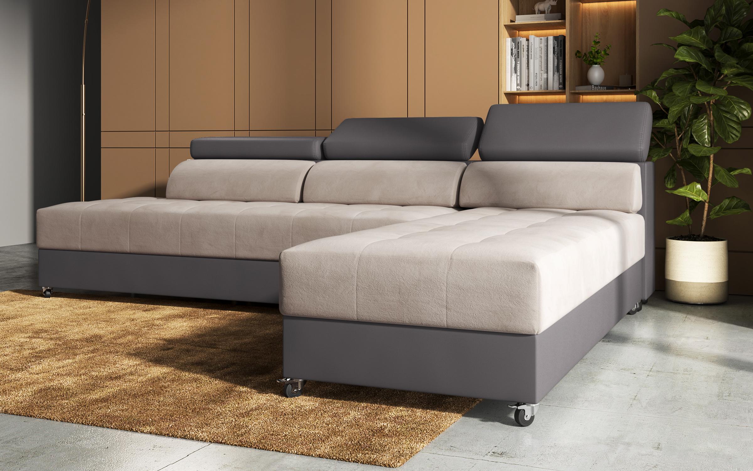 Coltar pentru living Galans, bej + gri-maroniu  5