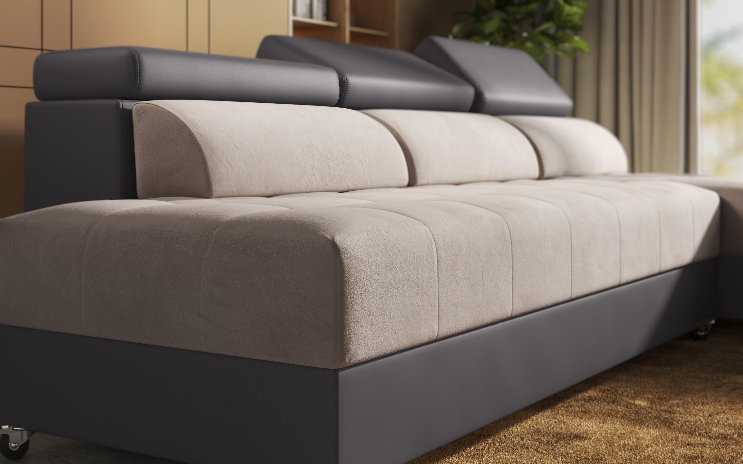 Coltar pentru living Galans, bej + gri-maroniu  10