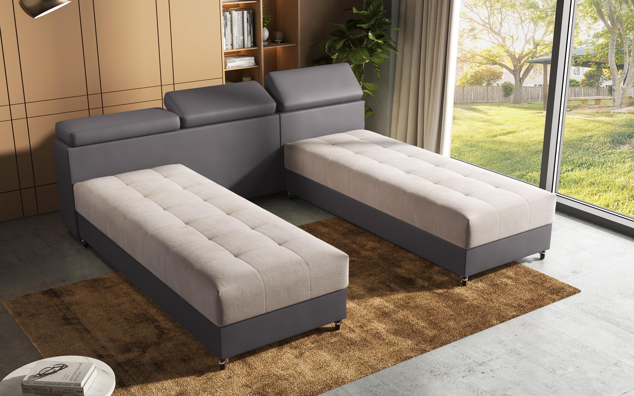 Coltar pentru living Galans, bej + gri-maroniu  8
