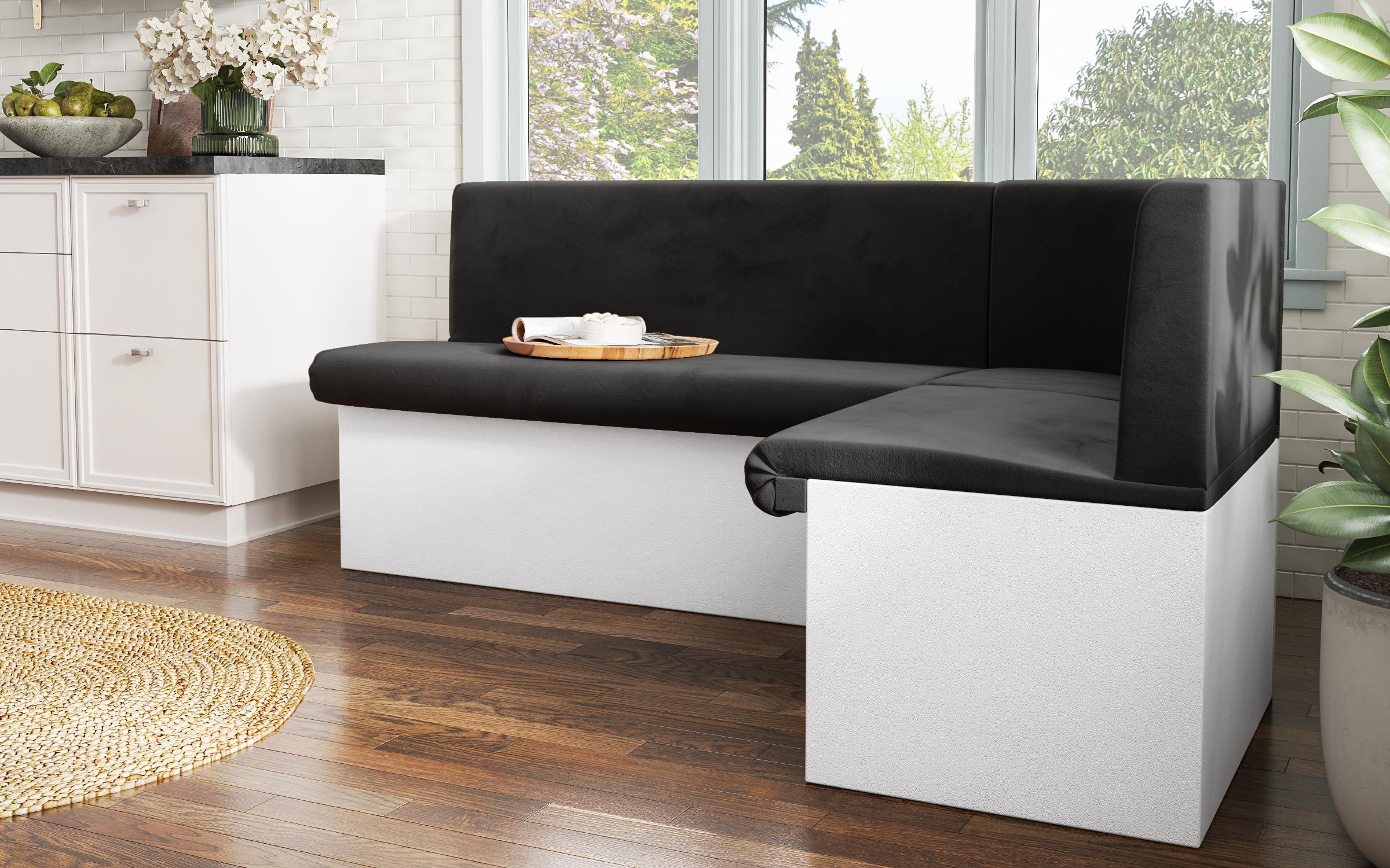 Coltar extensibil de bucatarie Iulian, grafit + piele alba  9