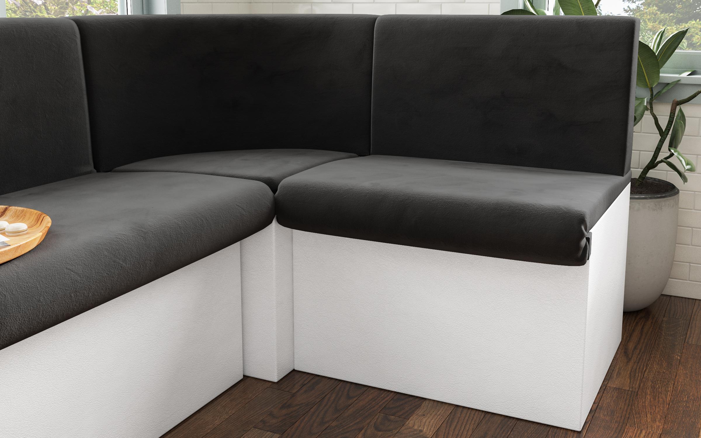 Coltar extensibil de bucatarie Iulian, grafit + piele alba  7