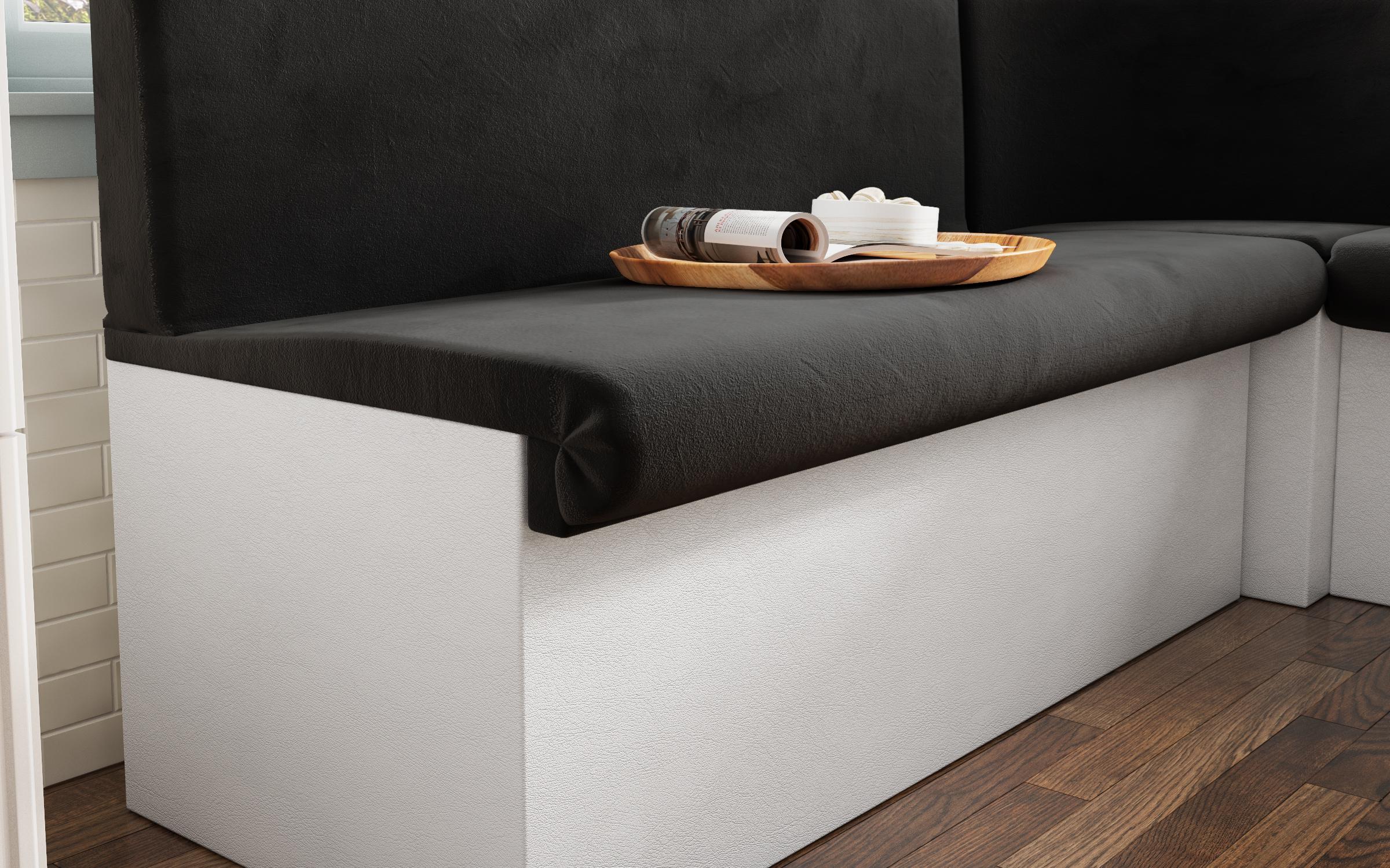 Coltar extensibil de bucatarie Iulian, grafit + piele alba  8