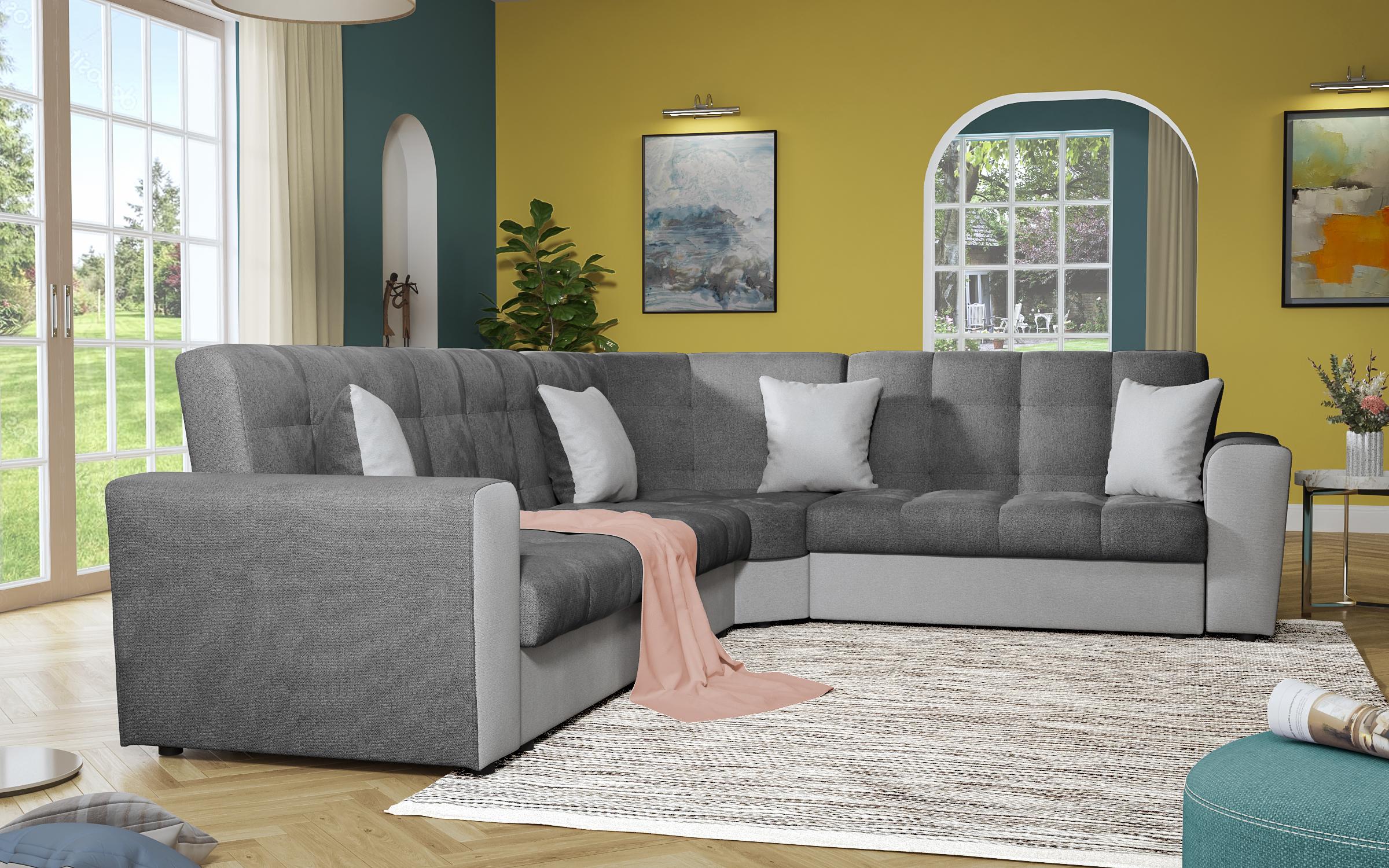 Coltar pentru living Miravel, gri inchis + gri deschis  4