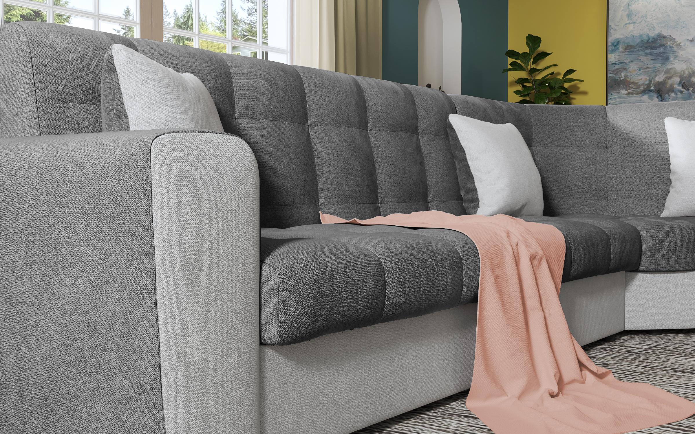 Coltar pentru living Miravel, gri inchis + gri deschis  5