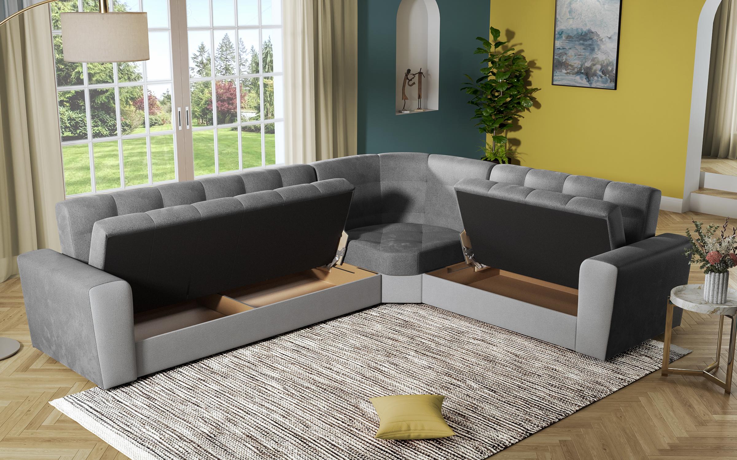 Coltar pentru living Miravel, gri inchis + gri deschis  8