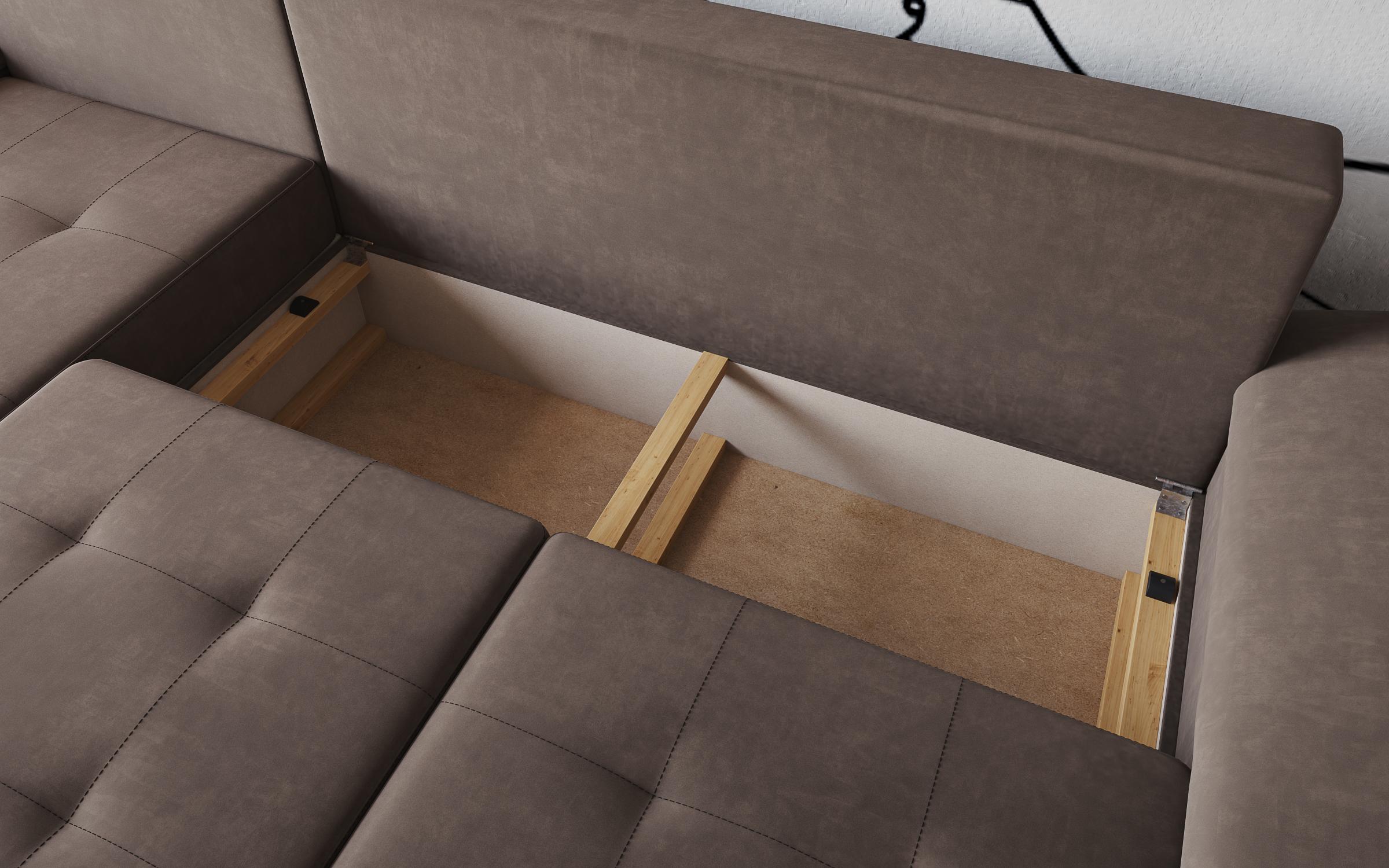 Coltar extensibil Tonino, maro inchis + piele bej  6