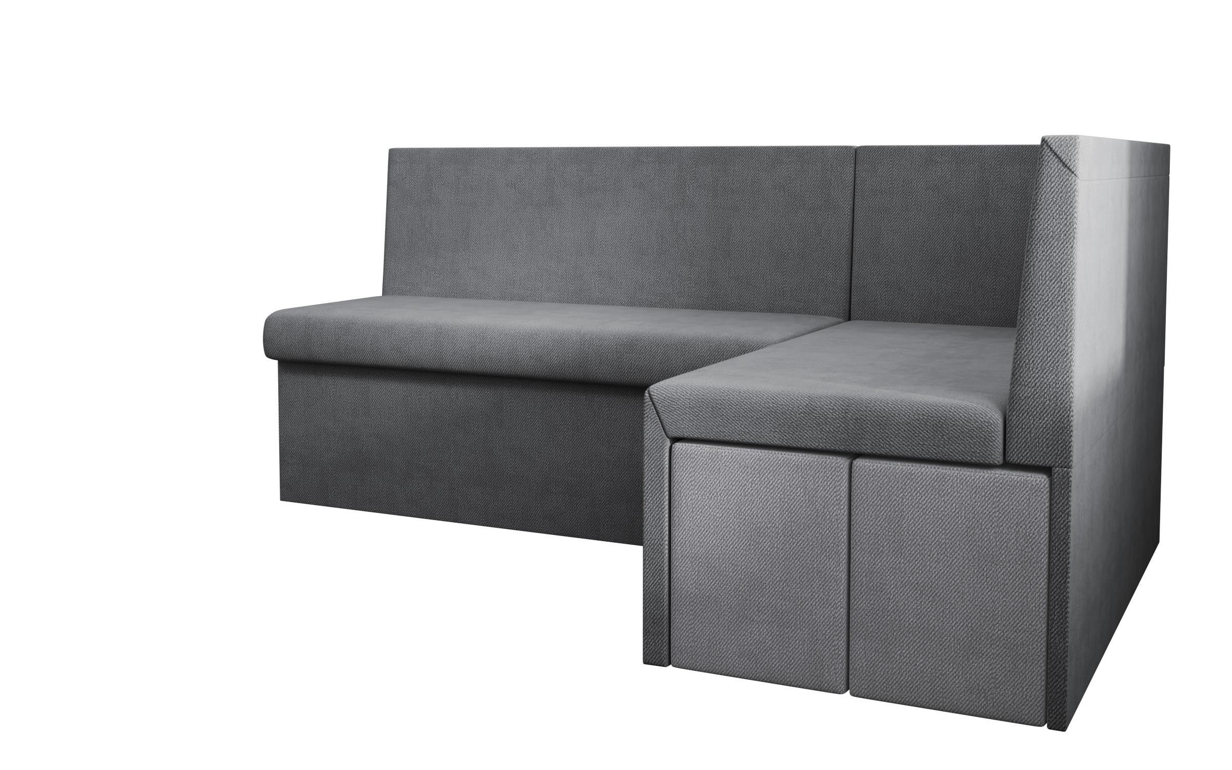 Coltar extensibil de bucatarie + 2 taburete Venturo, gri inchis + gri  8