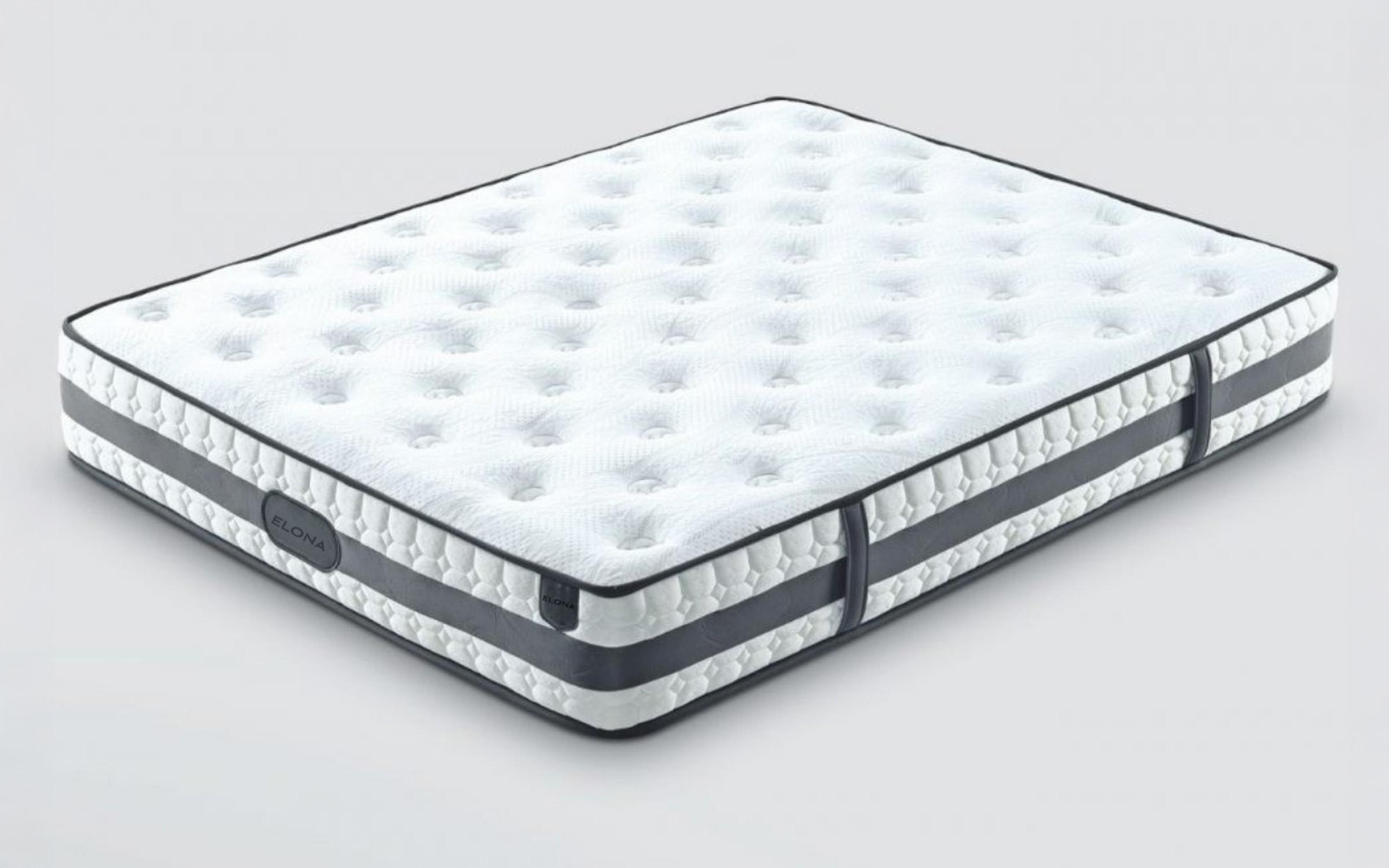 Pat dublu Boxspring 160/200 Elona + saltea, crem  9