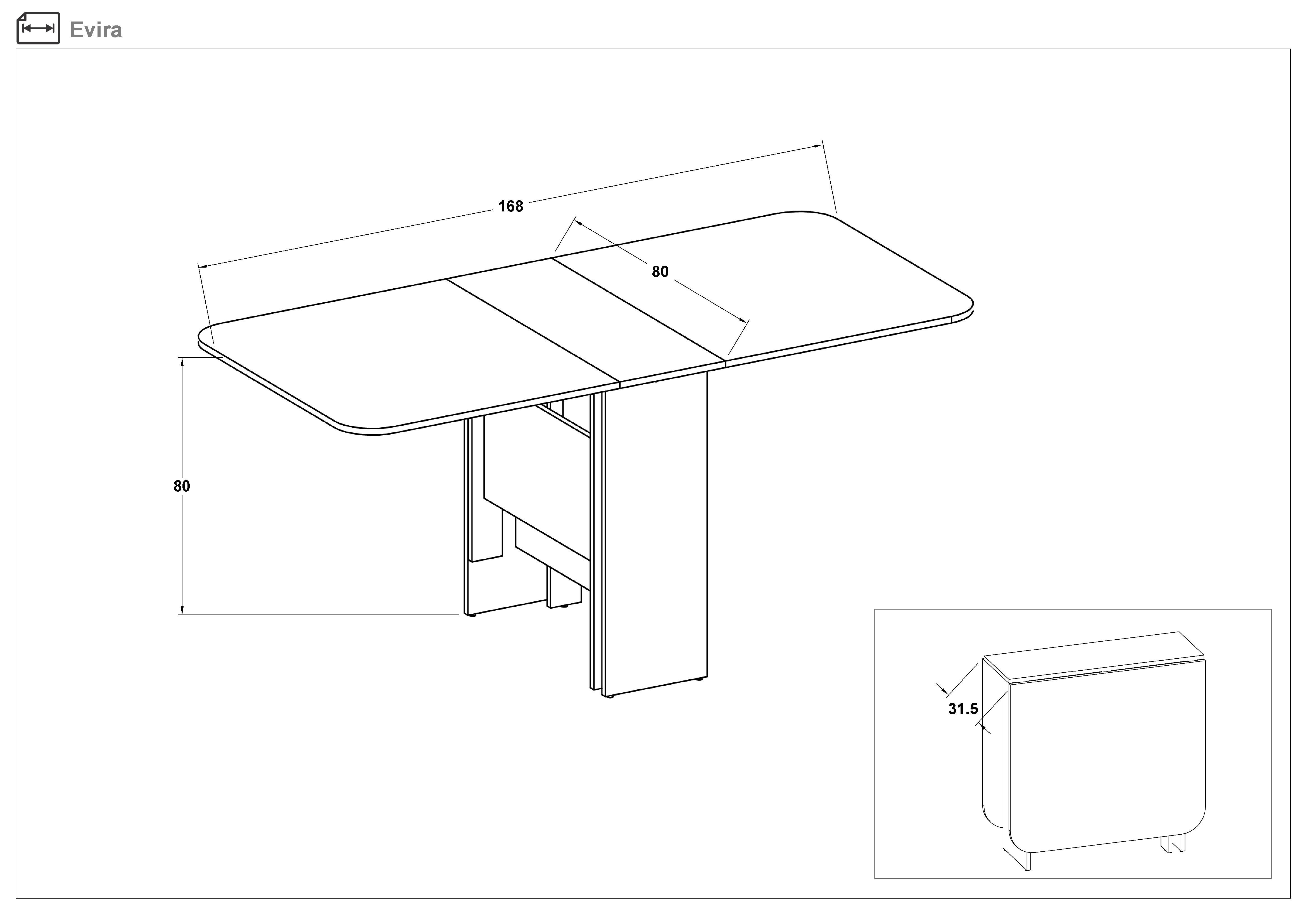 Masa dining /extensibila/ Evira, stejar sonoma + wenge magia  2