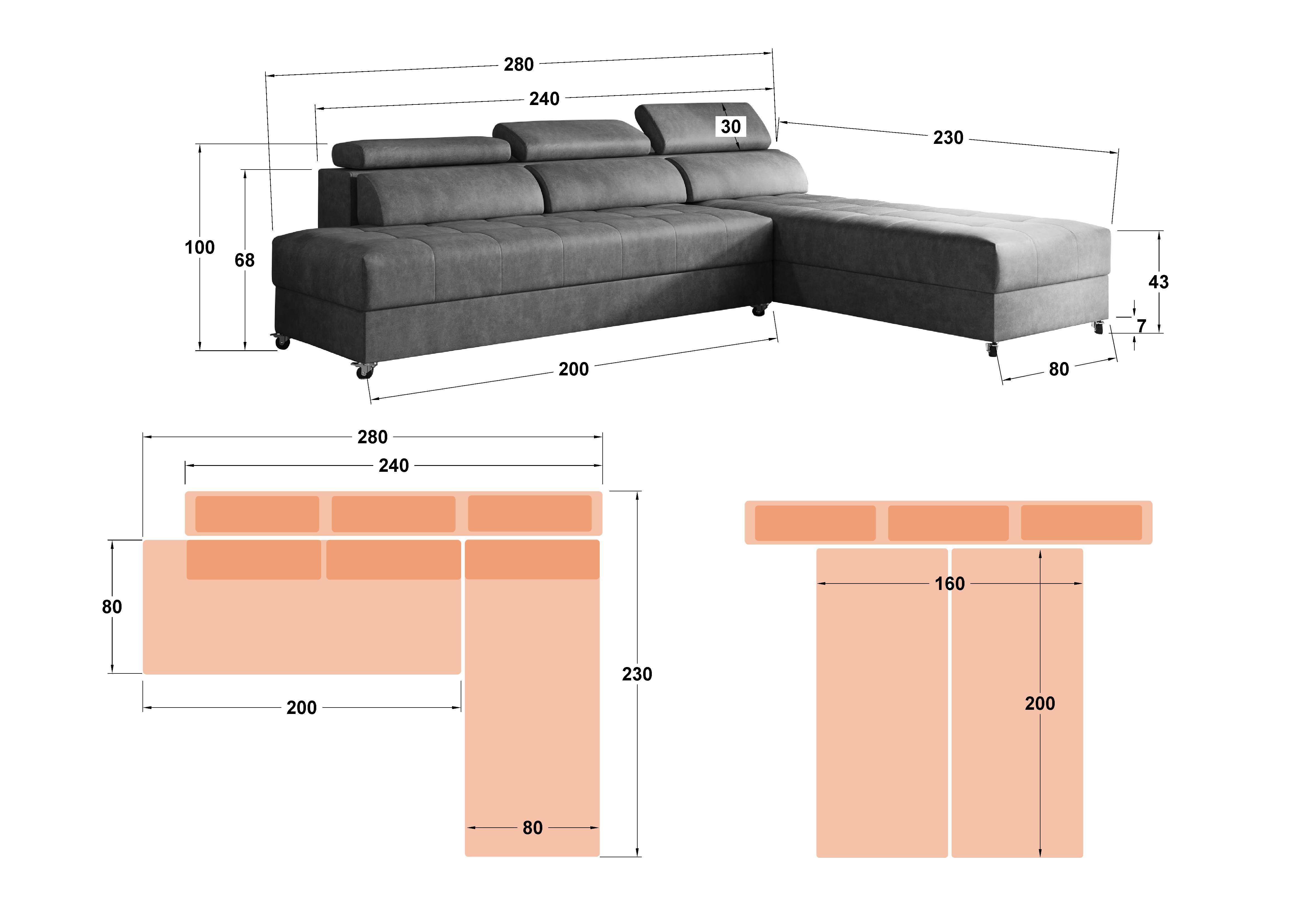 Coltar pentru living Galans Nova, verde  2