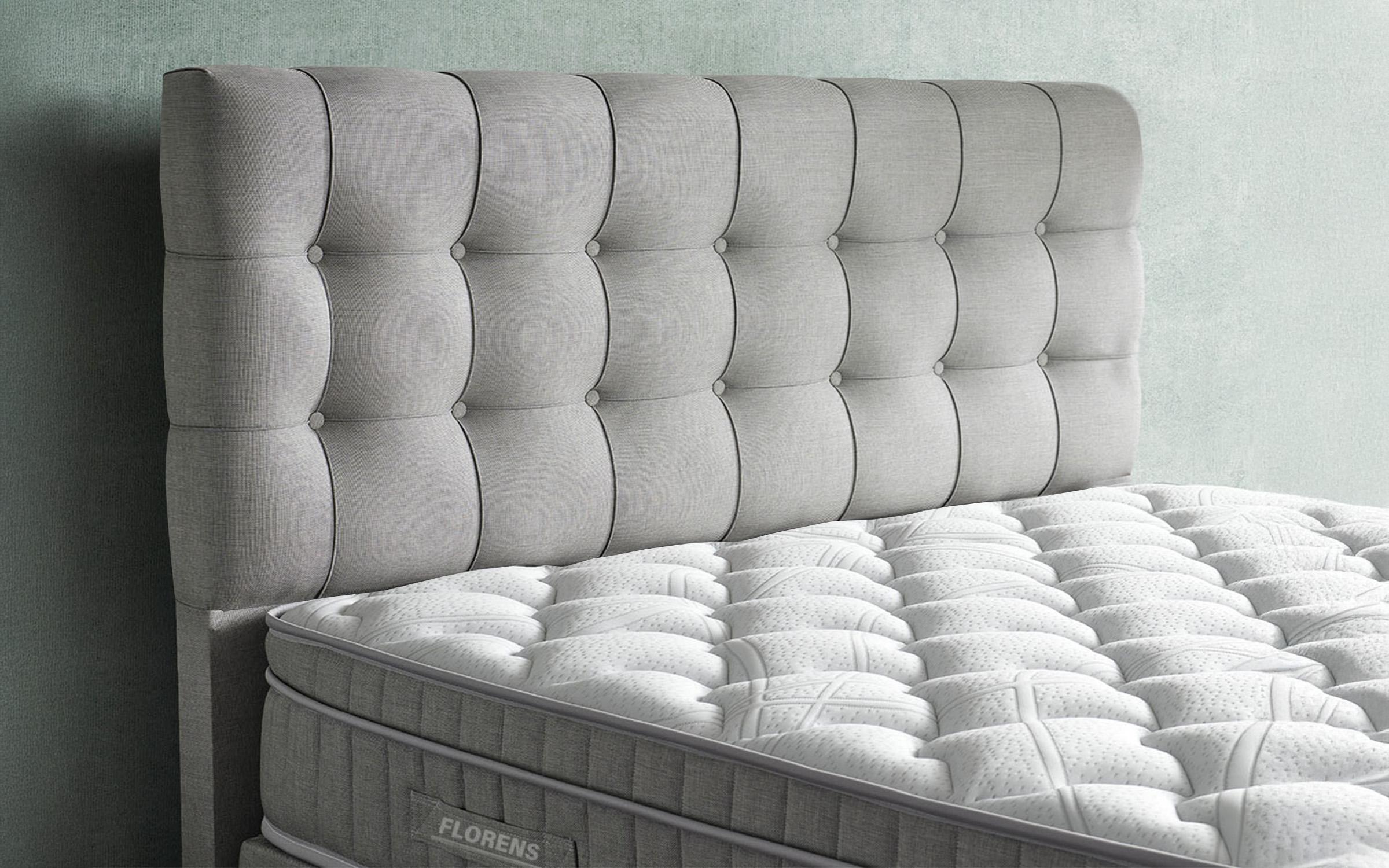 Pat dublu Boxspring 160/200 Florence + saltea, gri  5