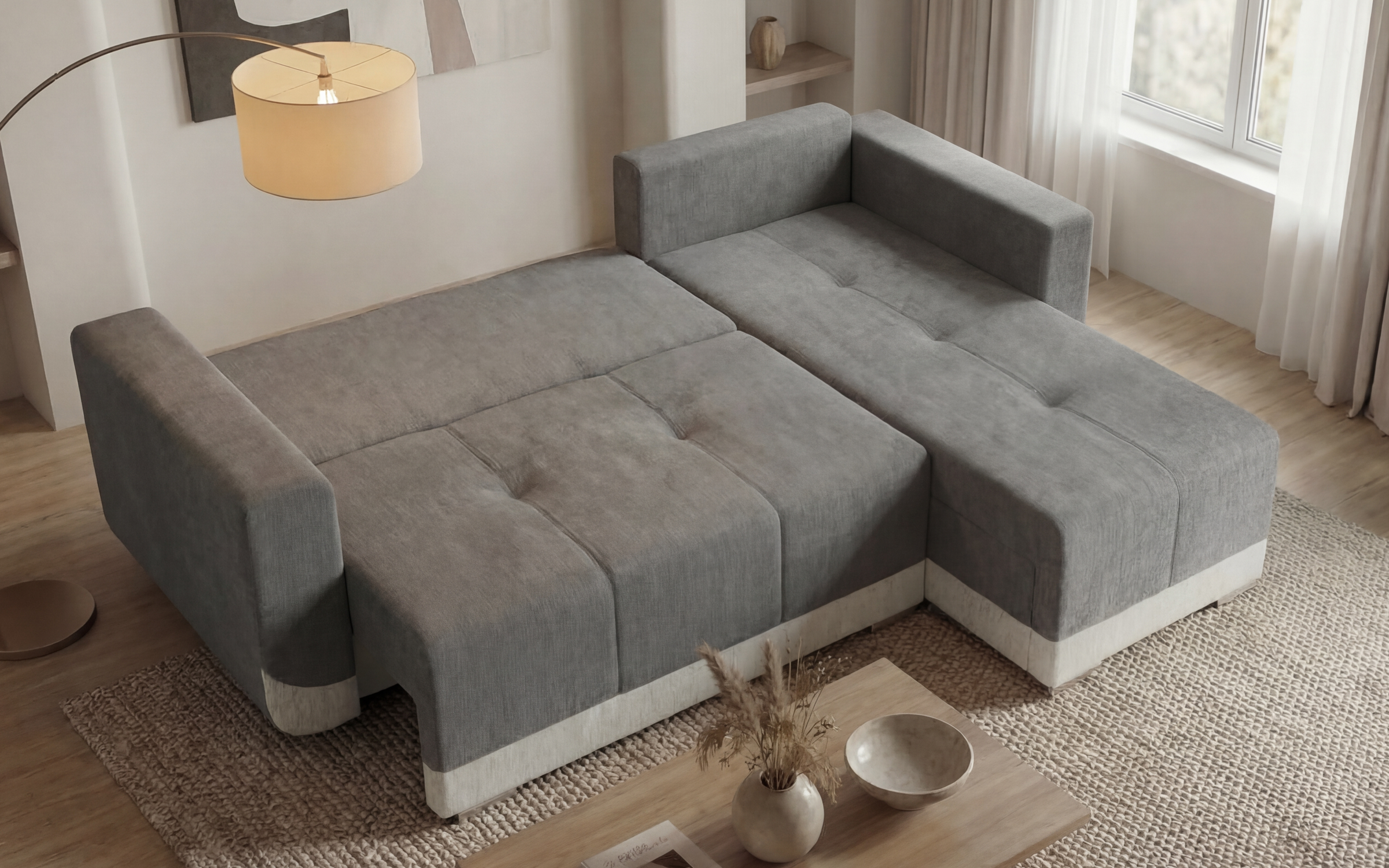 Coltar extensibil Grand, bej inchis + bej deschis  5