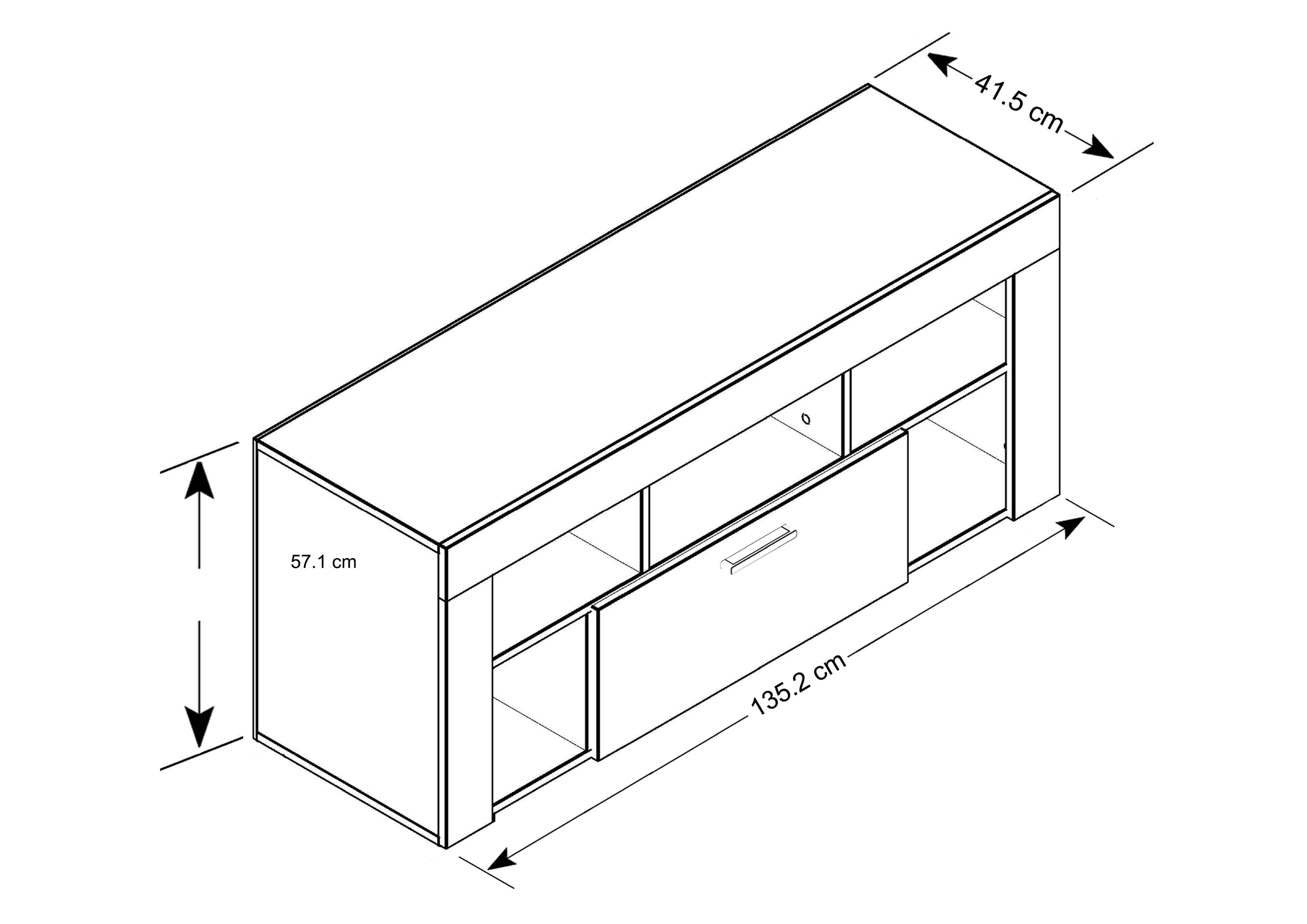 Modul TV Elmir, stejar sonoma + alb mat  2