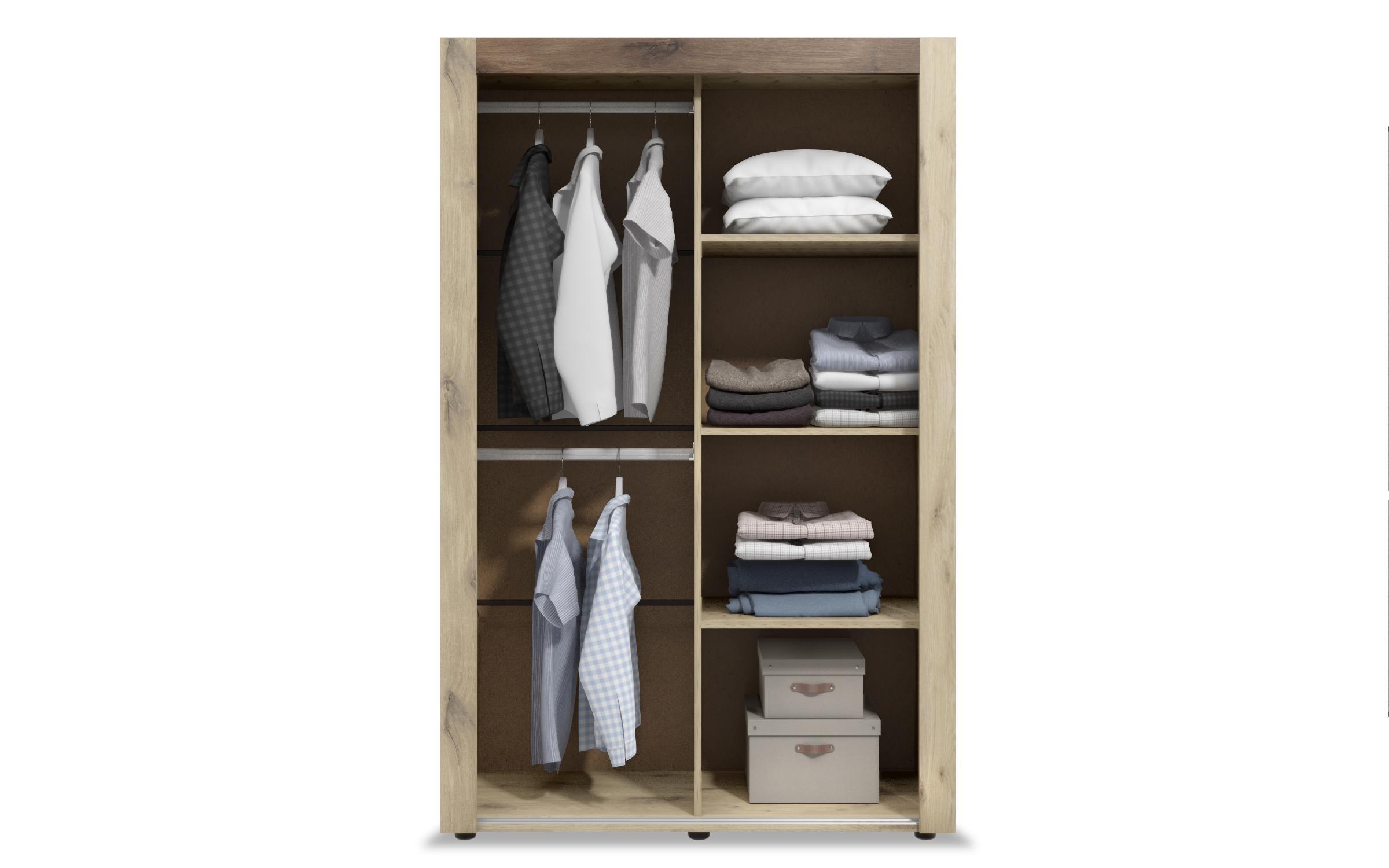 Dulap cu usi glisante Arkon S, stejar scandinav deschis + stejar scandinav inchis  3