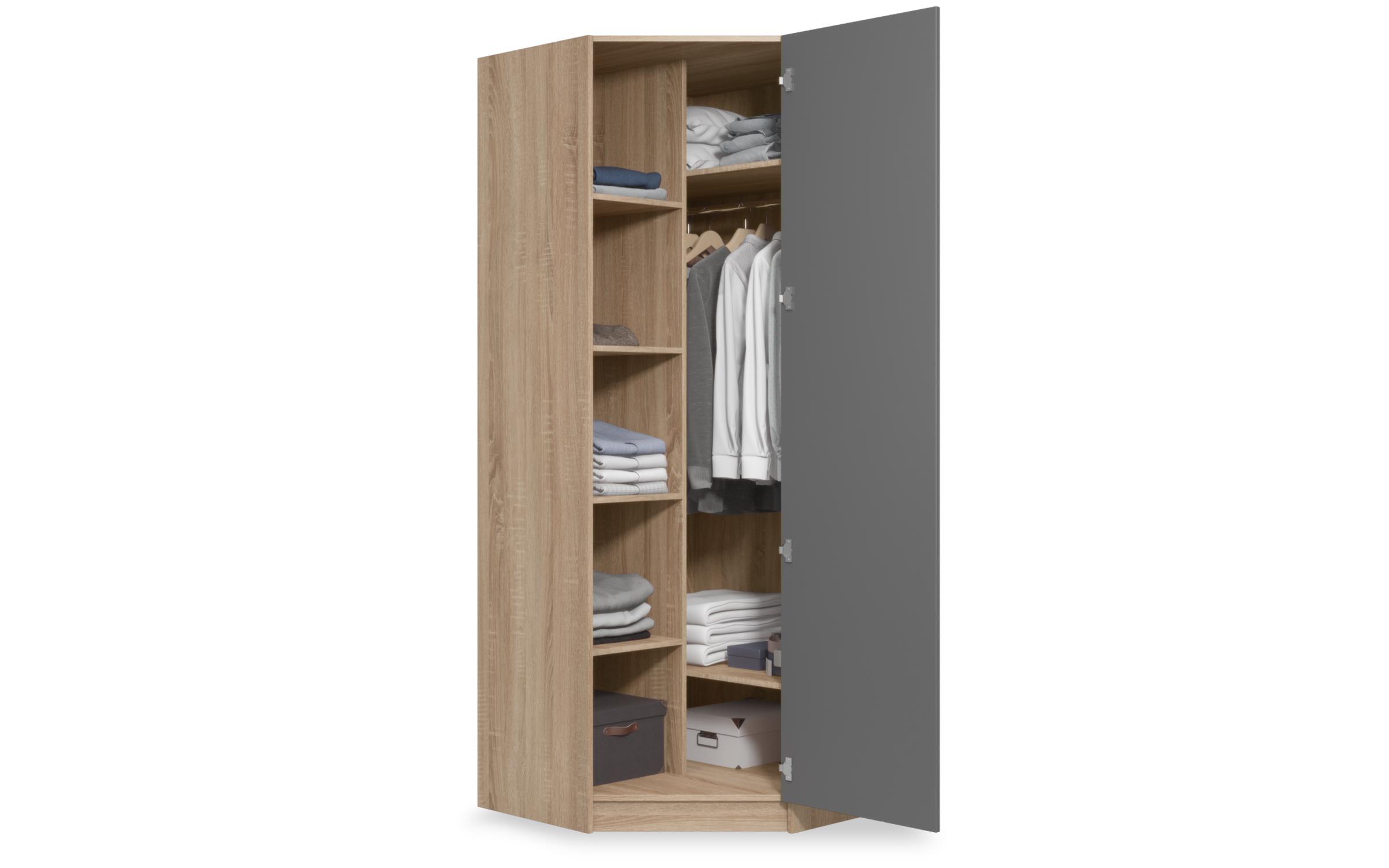 Dulap de colt Diema, stejar sonoma + antracit mat  5