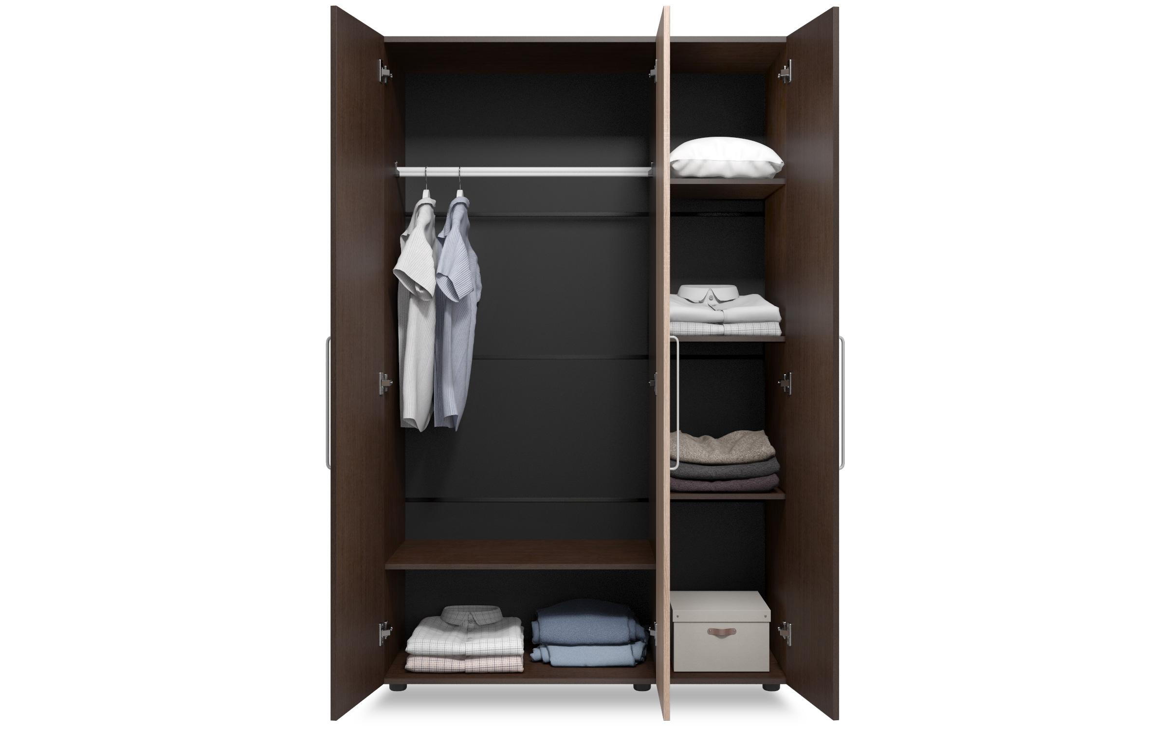 Dulap cu doua usi si oglinda Aura, wenge + stejar sonoma  4