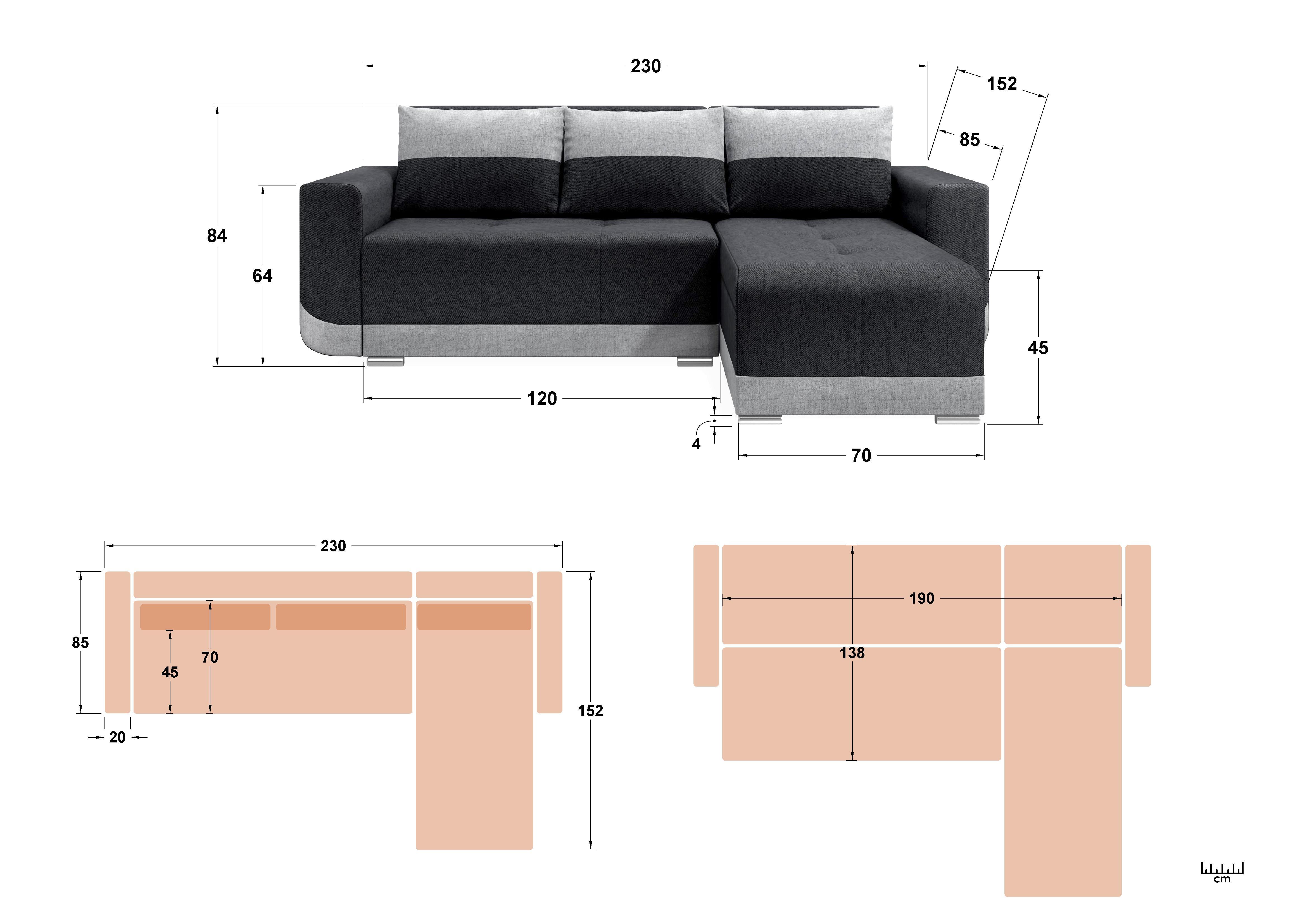 Coltar extensibil Grand, bej inchis + bej deschis  2