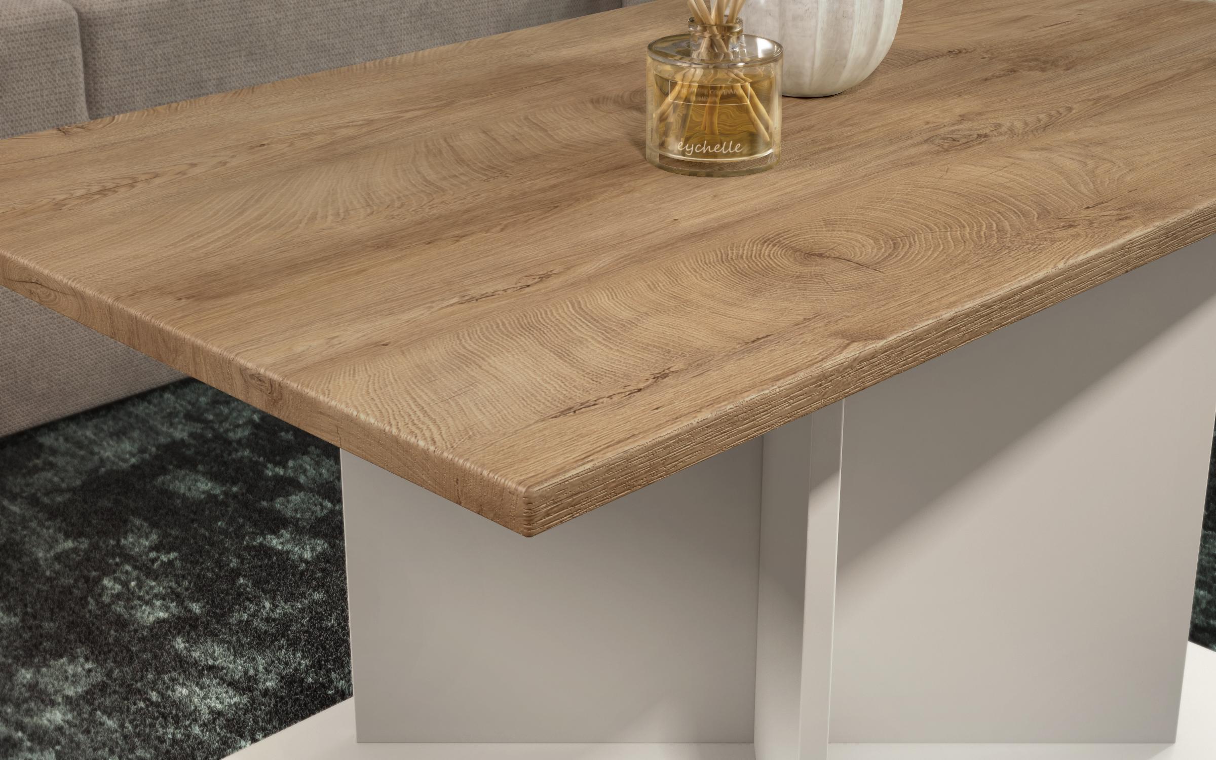 Masuta de cafea + MDF Aurea L, nisipiu mat + stejar classic  3