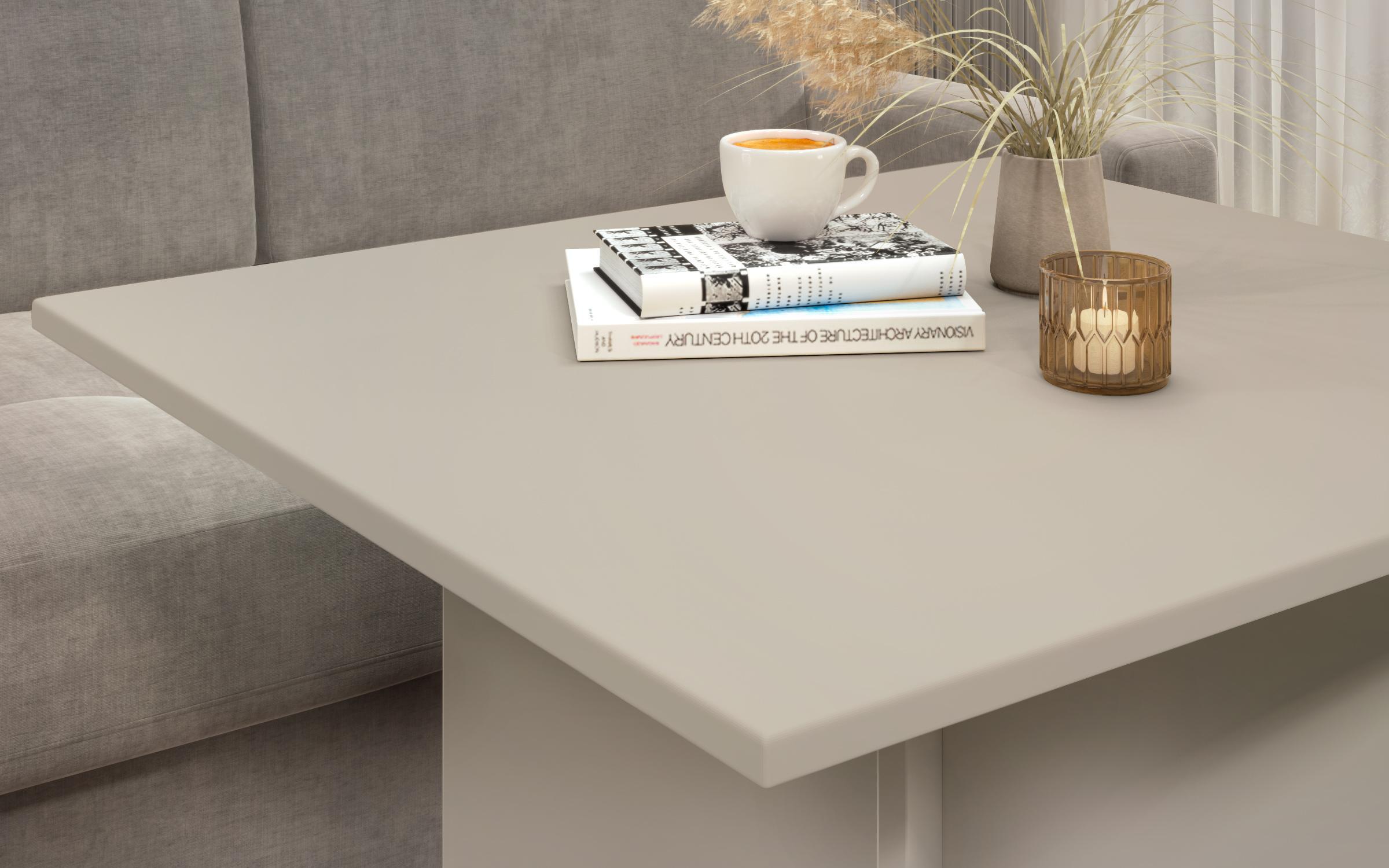 Masa dining Aurea XL + MDF, nisipiu mat + casmir nisipiu  3